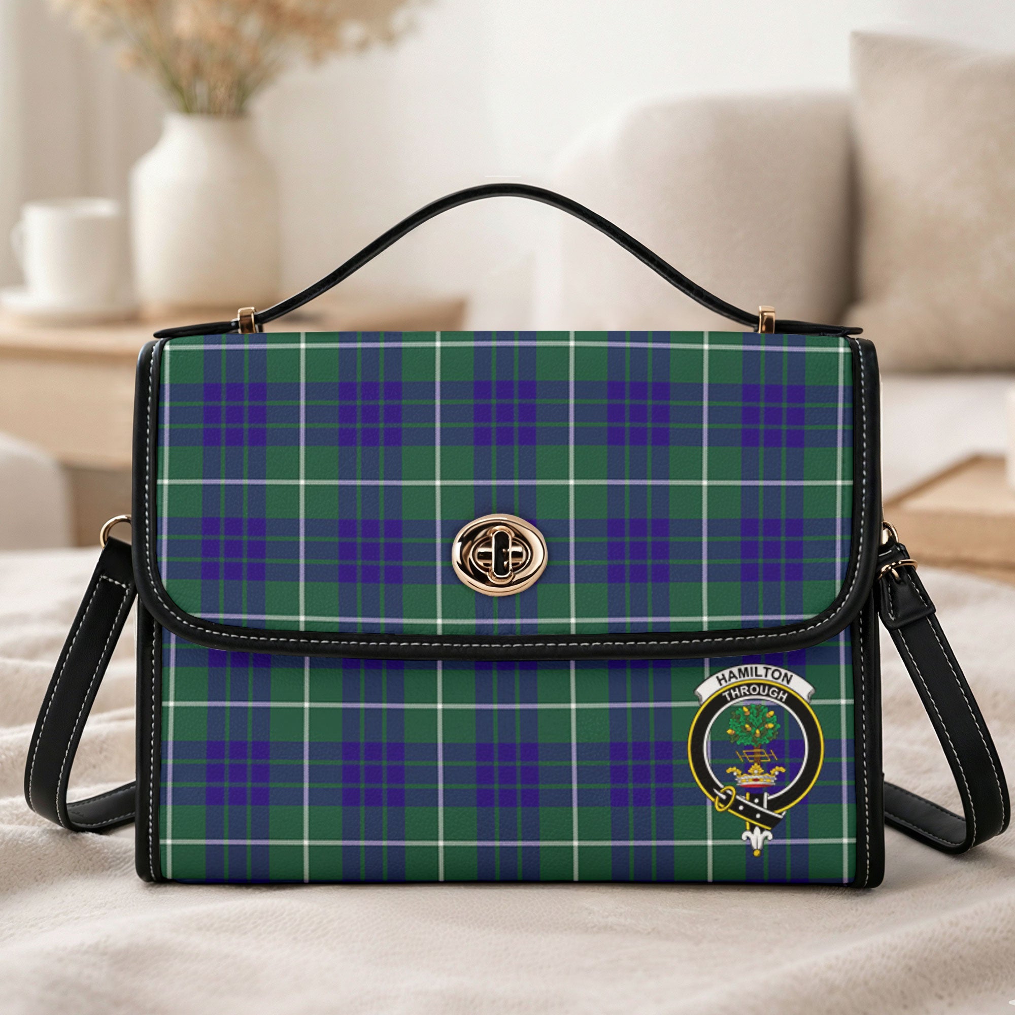 Hamilton Hunting Modern Tartan Crest Satchel Bag