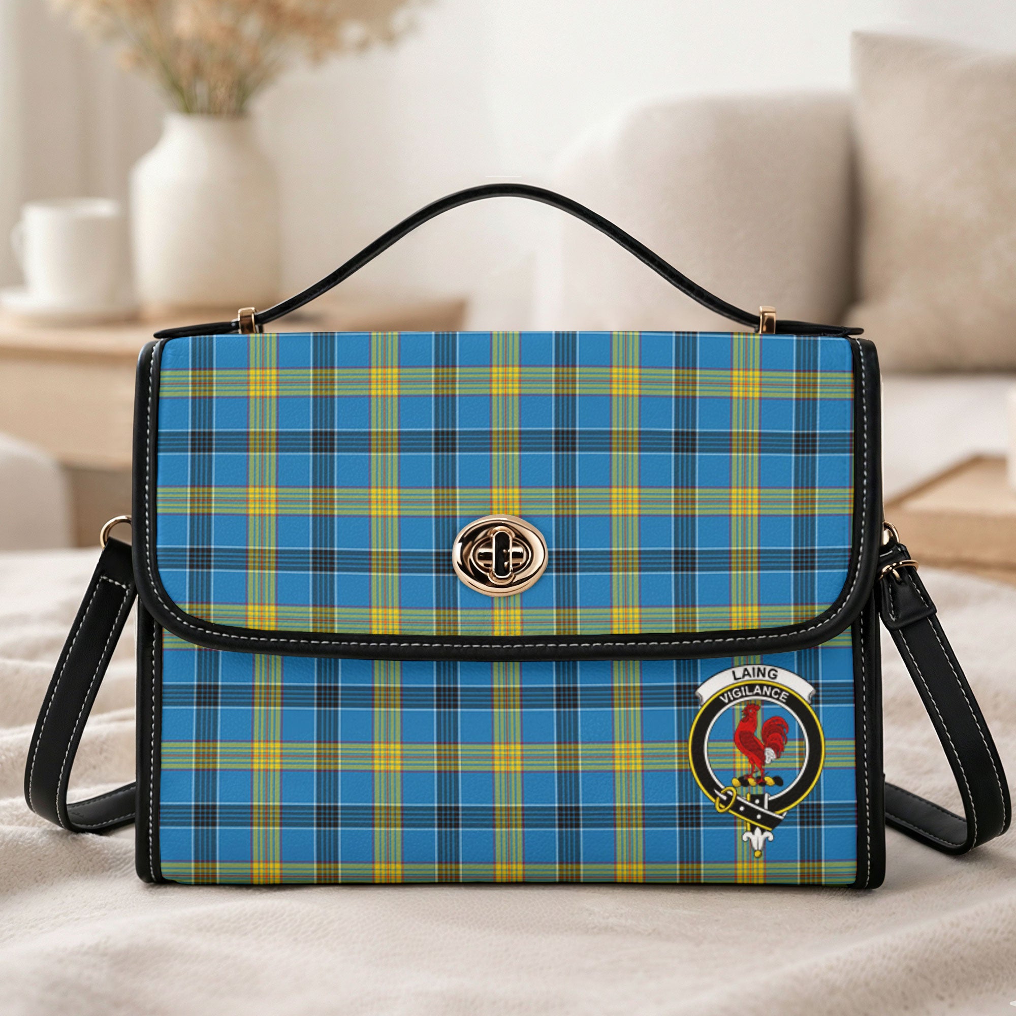 Laing Tartan Crest Satchel Bag