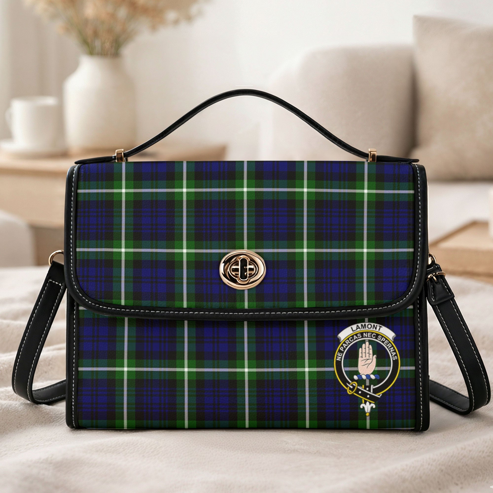 Lamont Modern Tartan Crest Satchel Bag