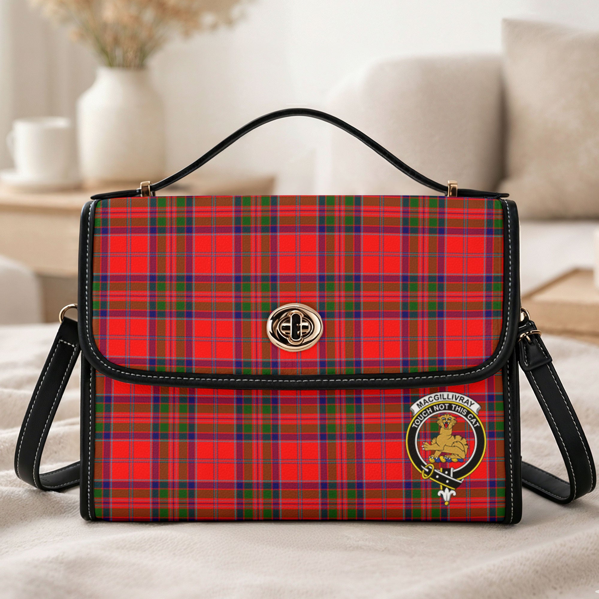MacGillivray Modern Tartan Crest Satchel Bag