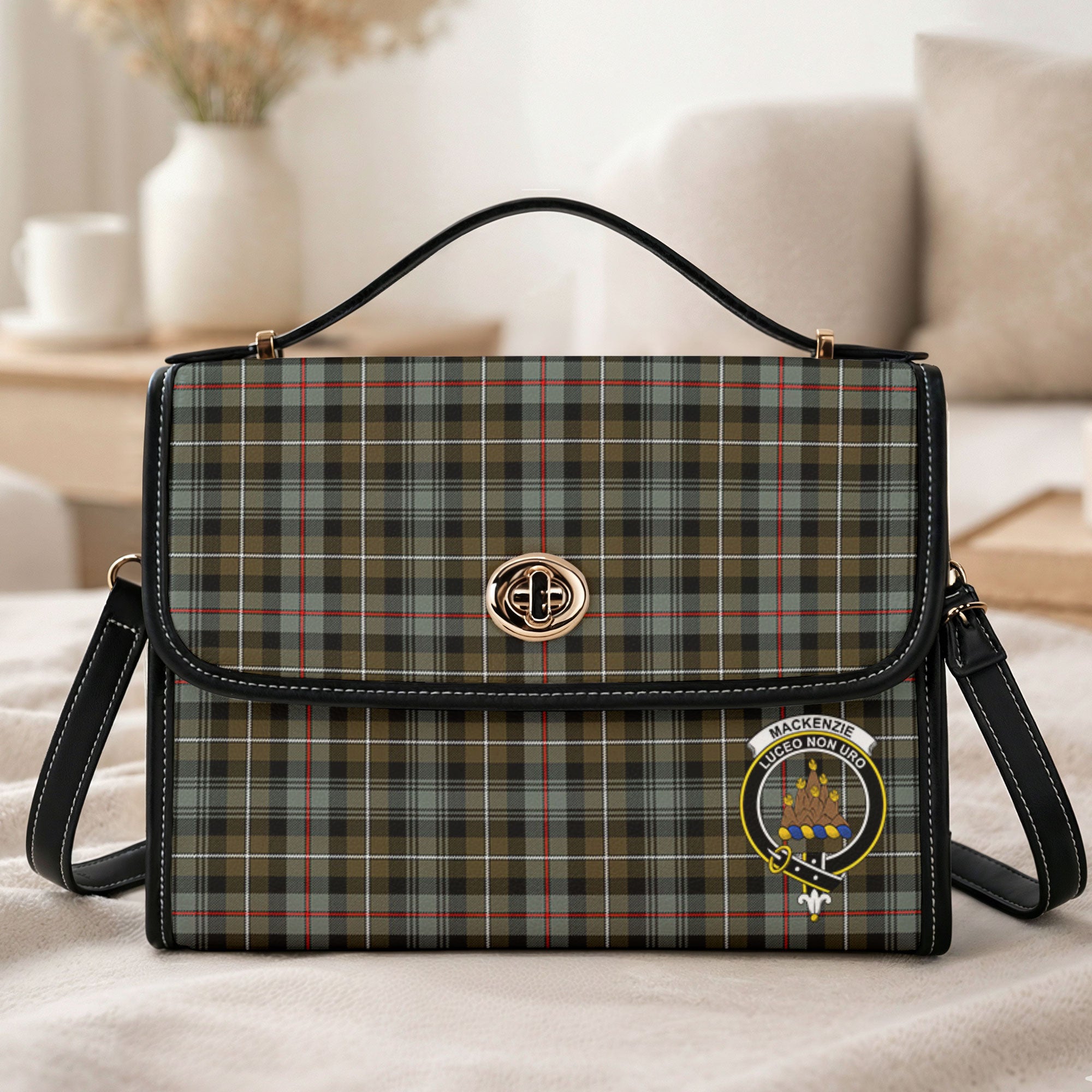 MacKenzie Weathered Tartan Crest Satchel Bag