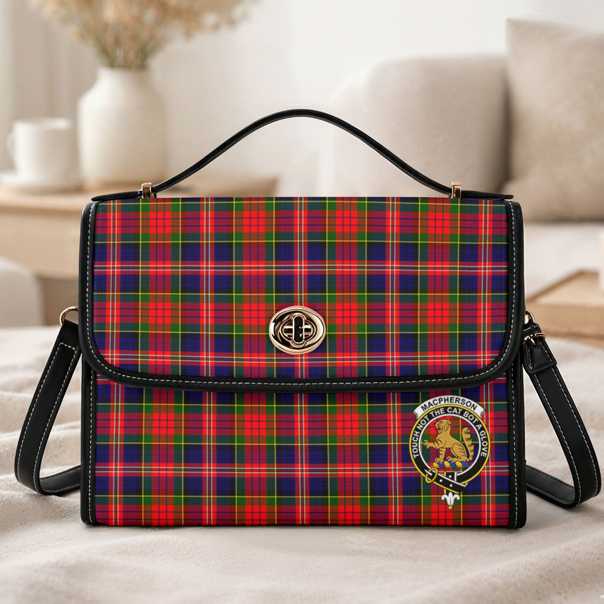 MacPherson Modern Tartan Crest Satchel Bag