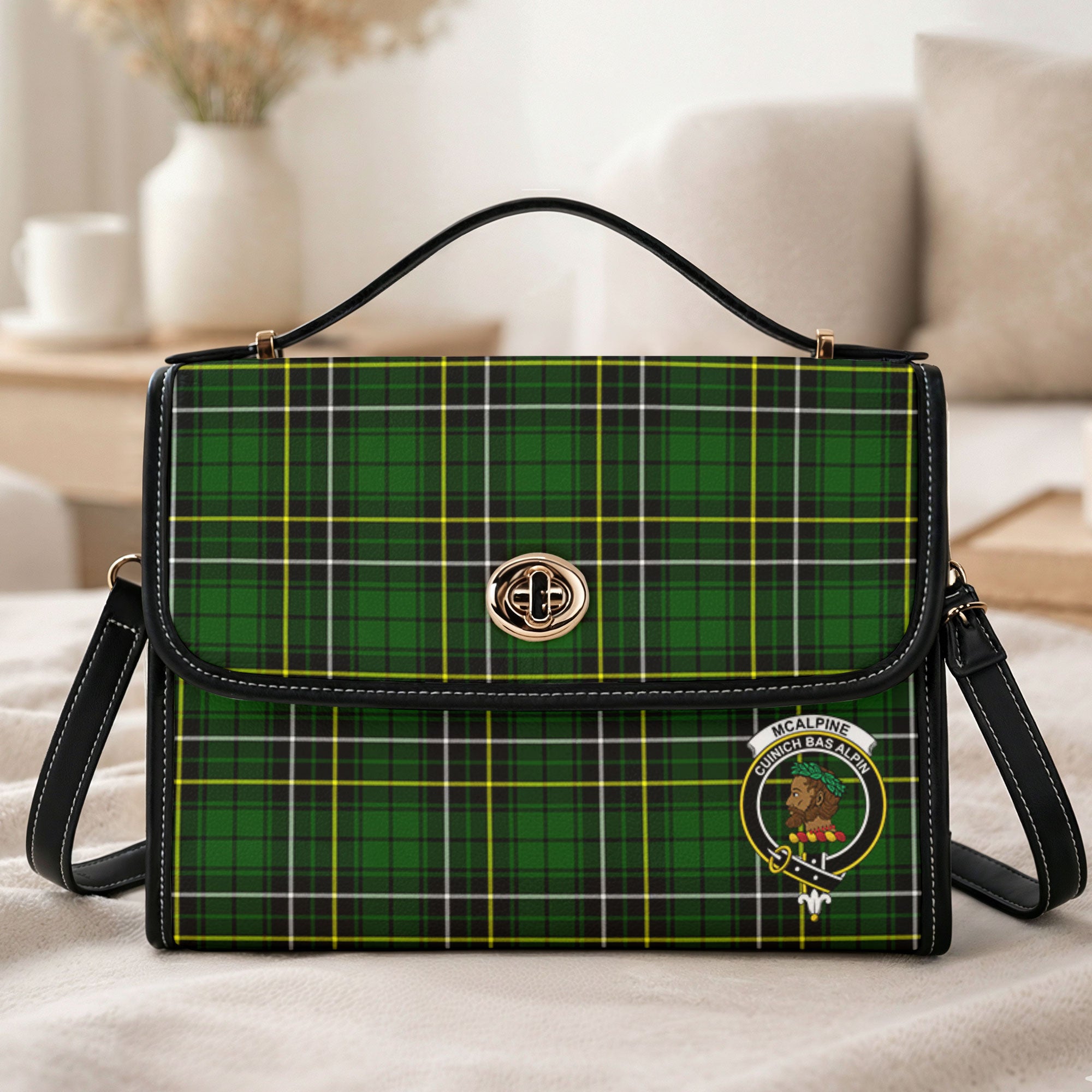 McAlpine Modern Tartan Crest Satchel Bag