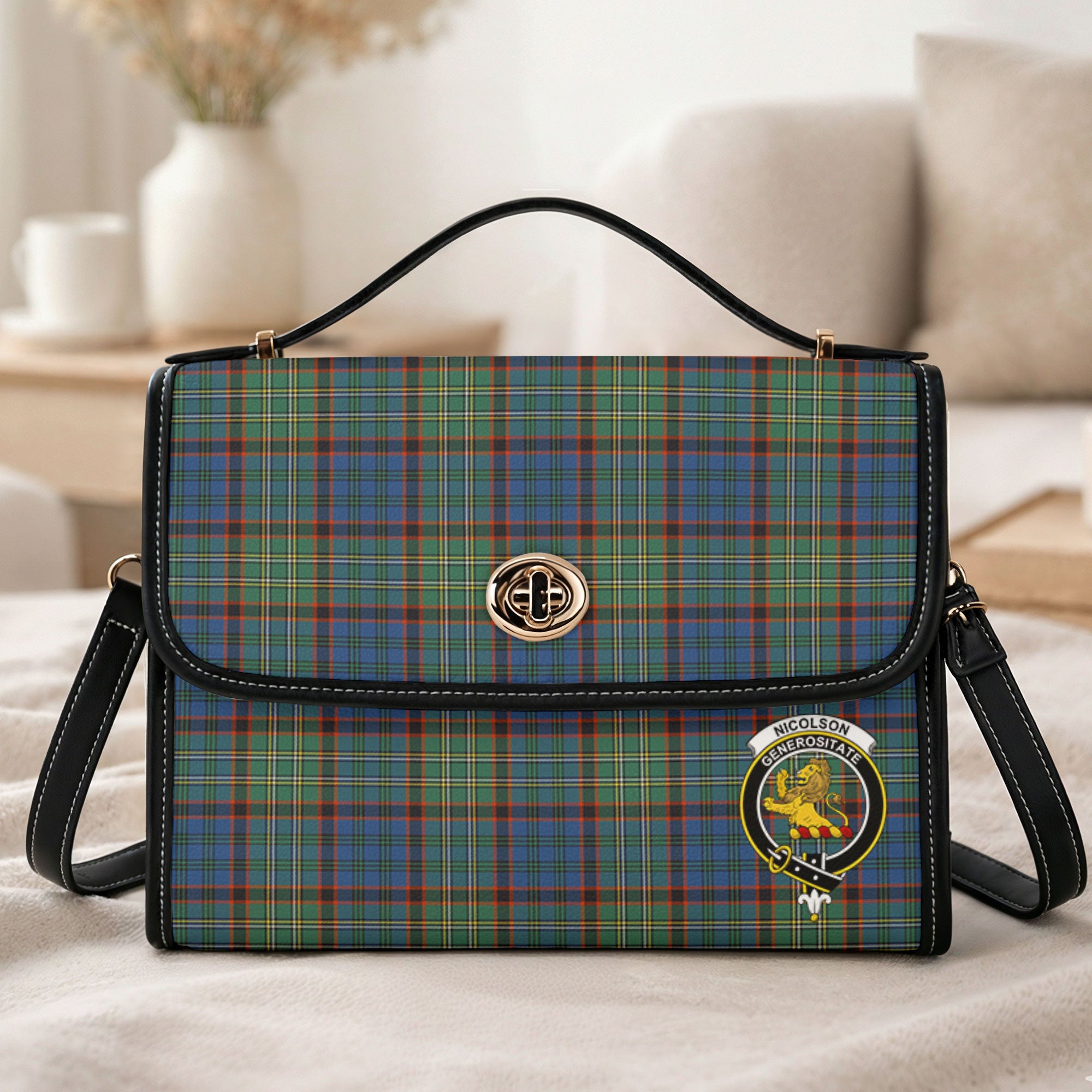 Nicolson Hunting Ancient Tartan Crest Satchel Bag