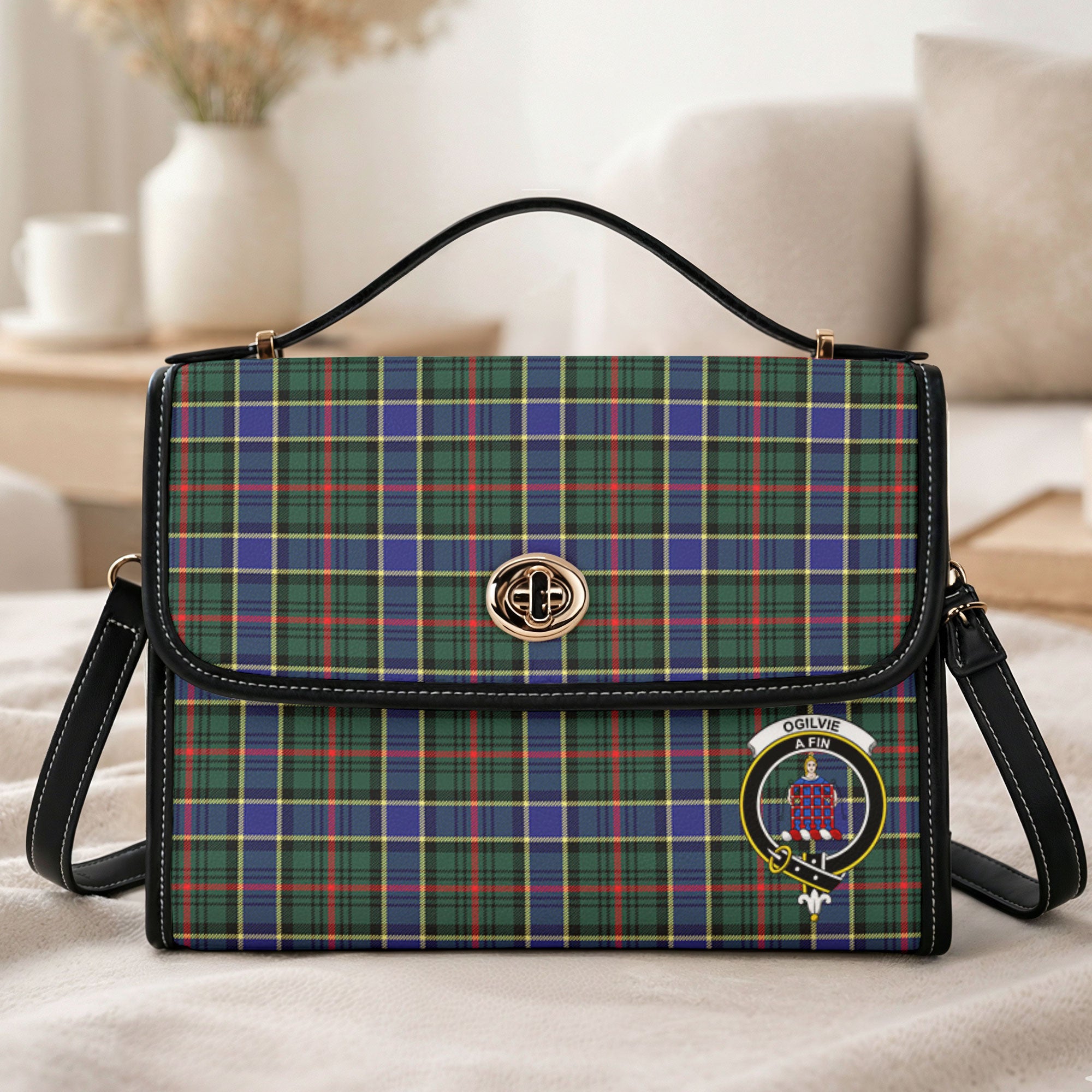 Ogilvie Hunting Modern Tartan Crest Satchel Bag