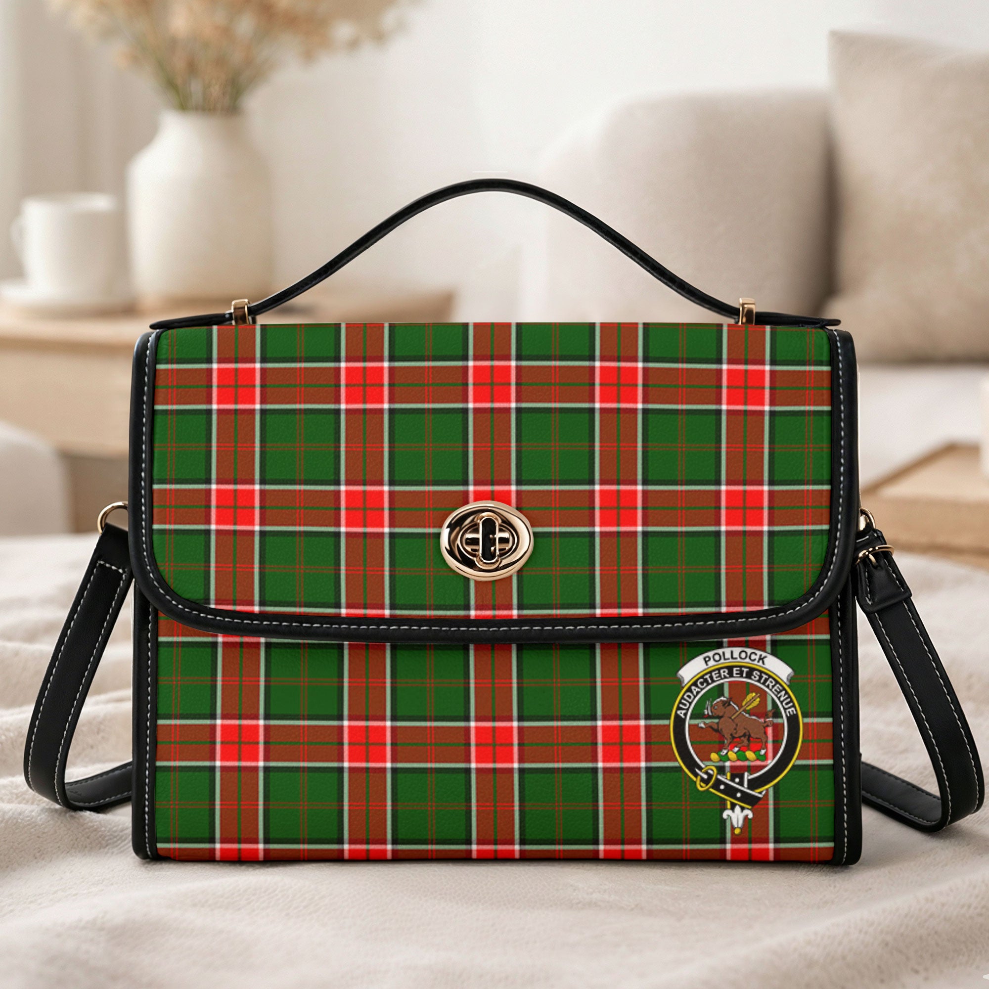 Pollock Tartan Crest Satchel Bag
