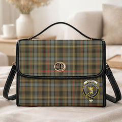 Stewart Hunting Weathered Tartan Crest Satchel Bag