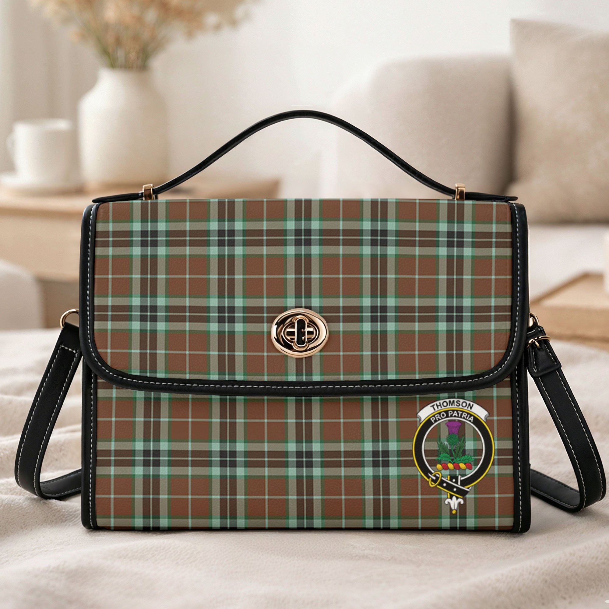 Thomson Hunting Modern Tartan Crest Satchel Bag