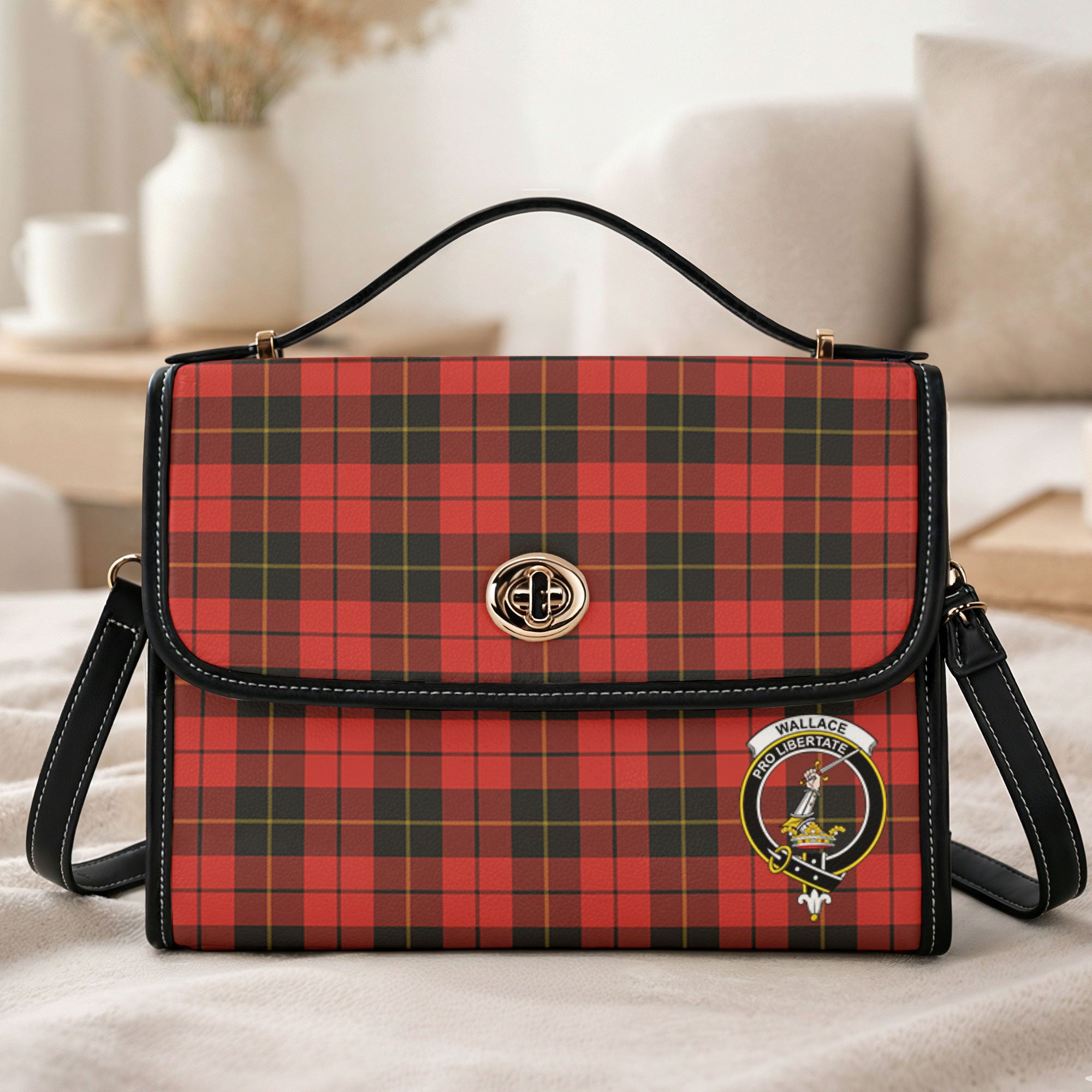 Wallace Weathered Tartan Crest Satchel Bag