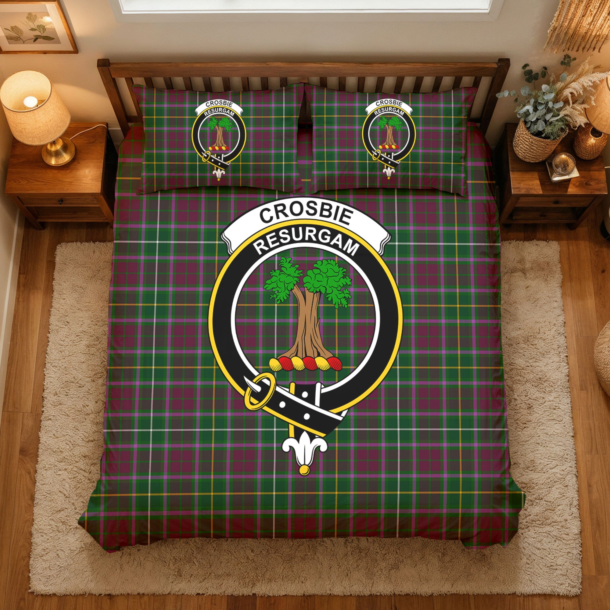 Crosbie Tartan Crest Bedding Set