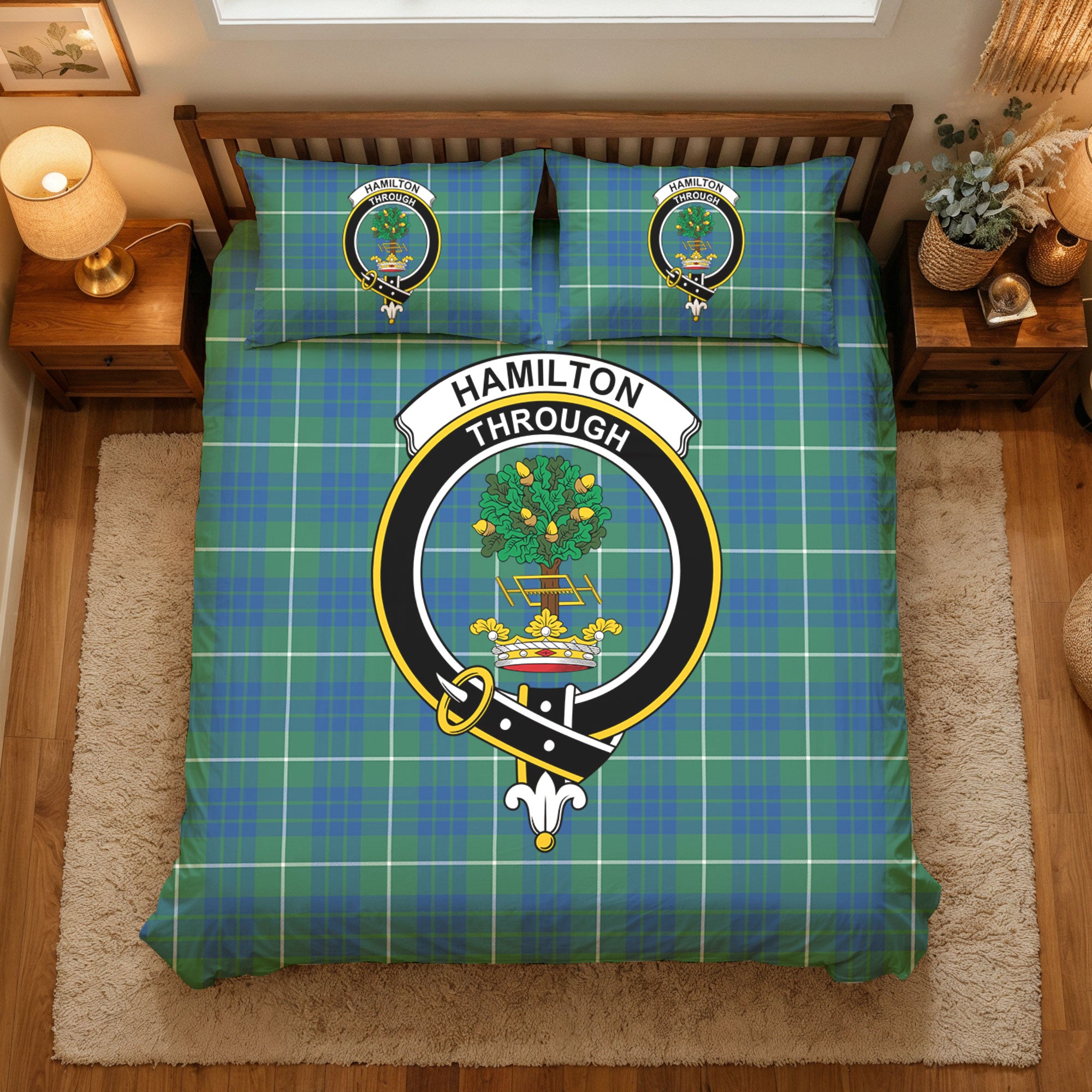 Hamilton Hunting Ancient Tartan Crest Bedding Set