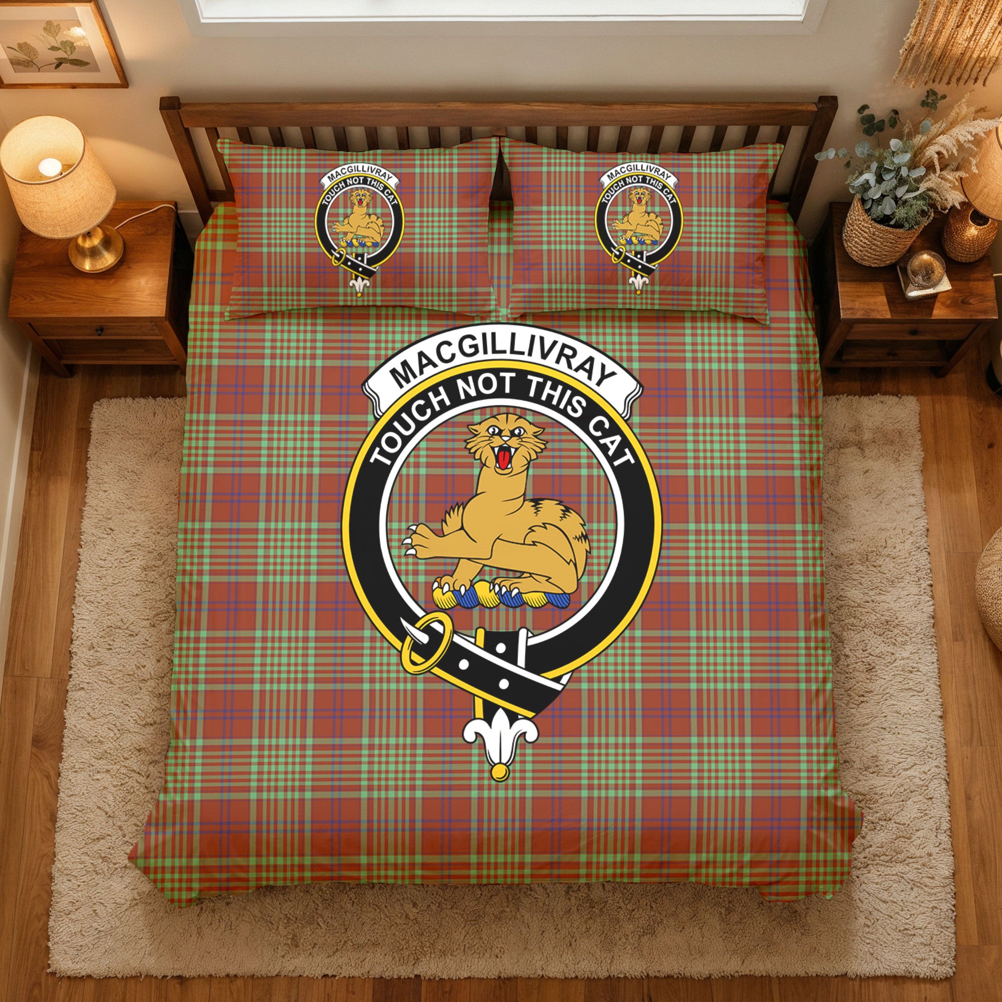 MacGillivray Hunting Ancient Tartan Crest Bedding Set