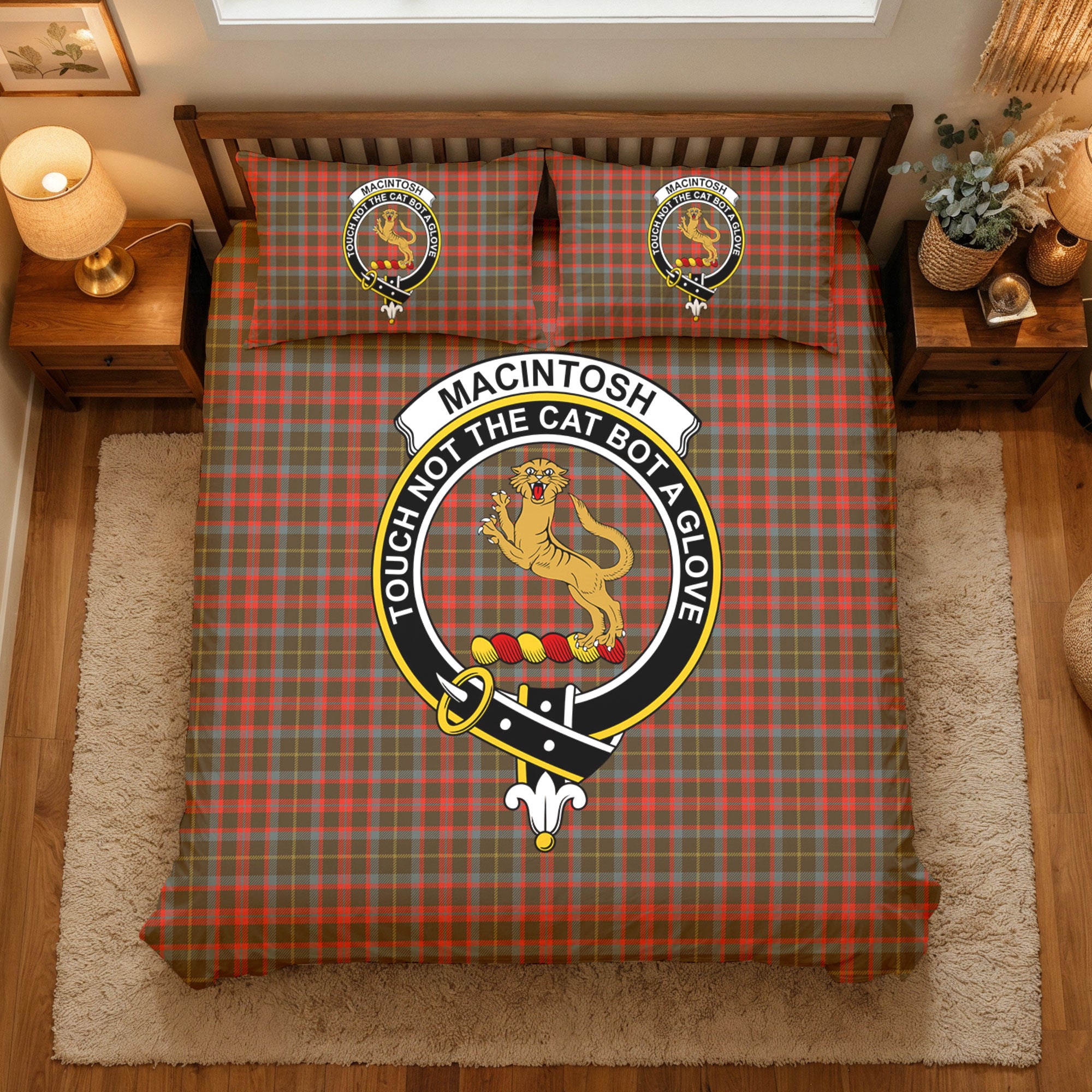 MacIntosh Hunting Weathered Tartan Crest Bedding Set