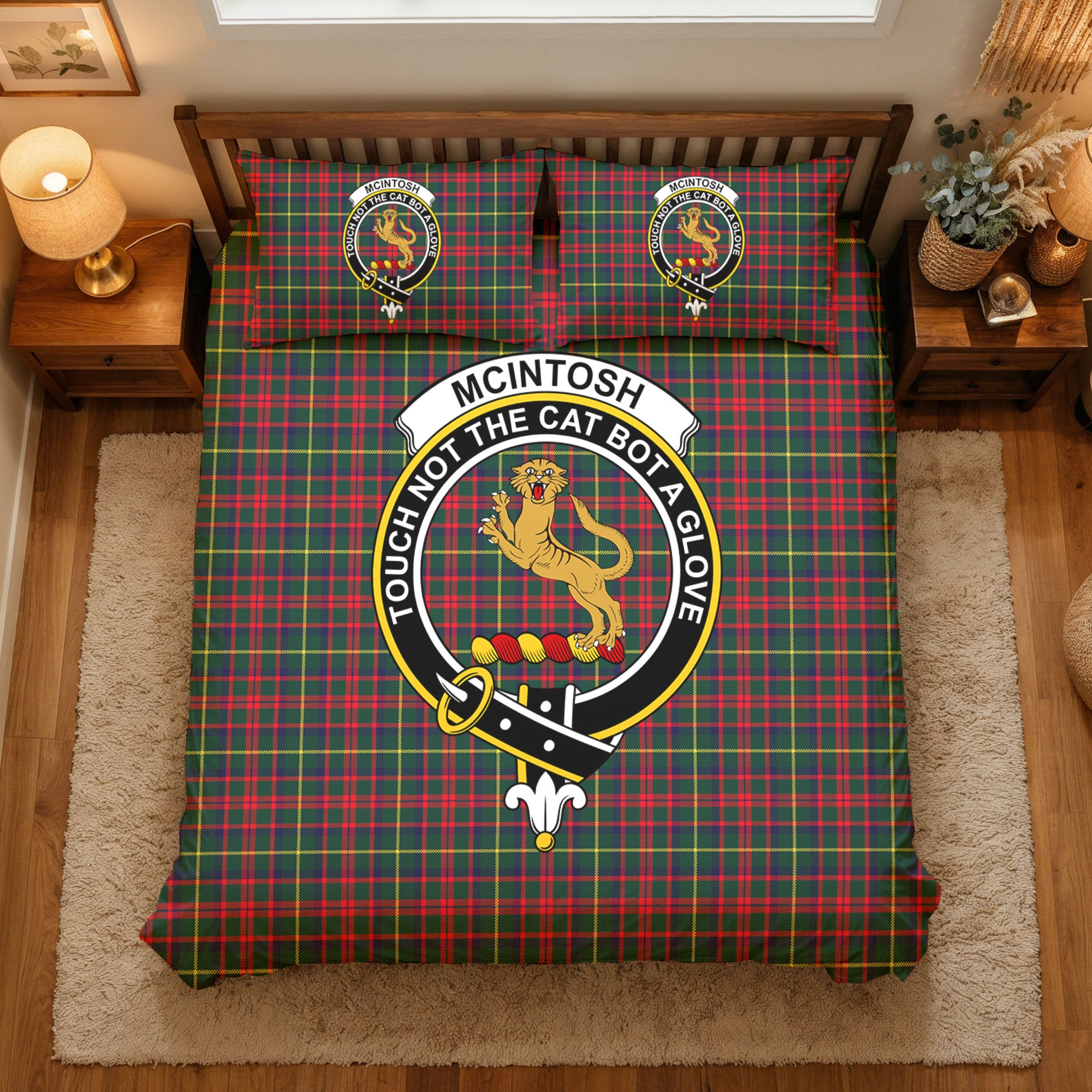 McIntosh Hunting Modern Tartan Crest Bedding Set