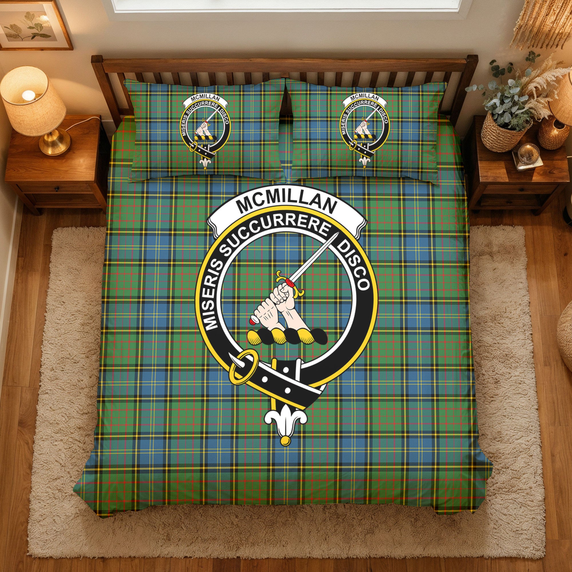 McMillan Hunting Ancient Tartan Crest Bedding Set