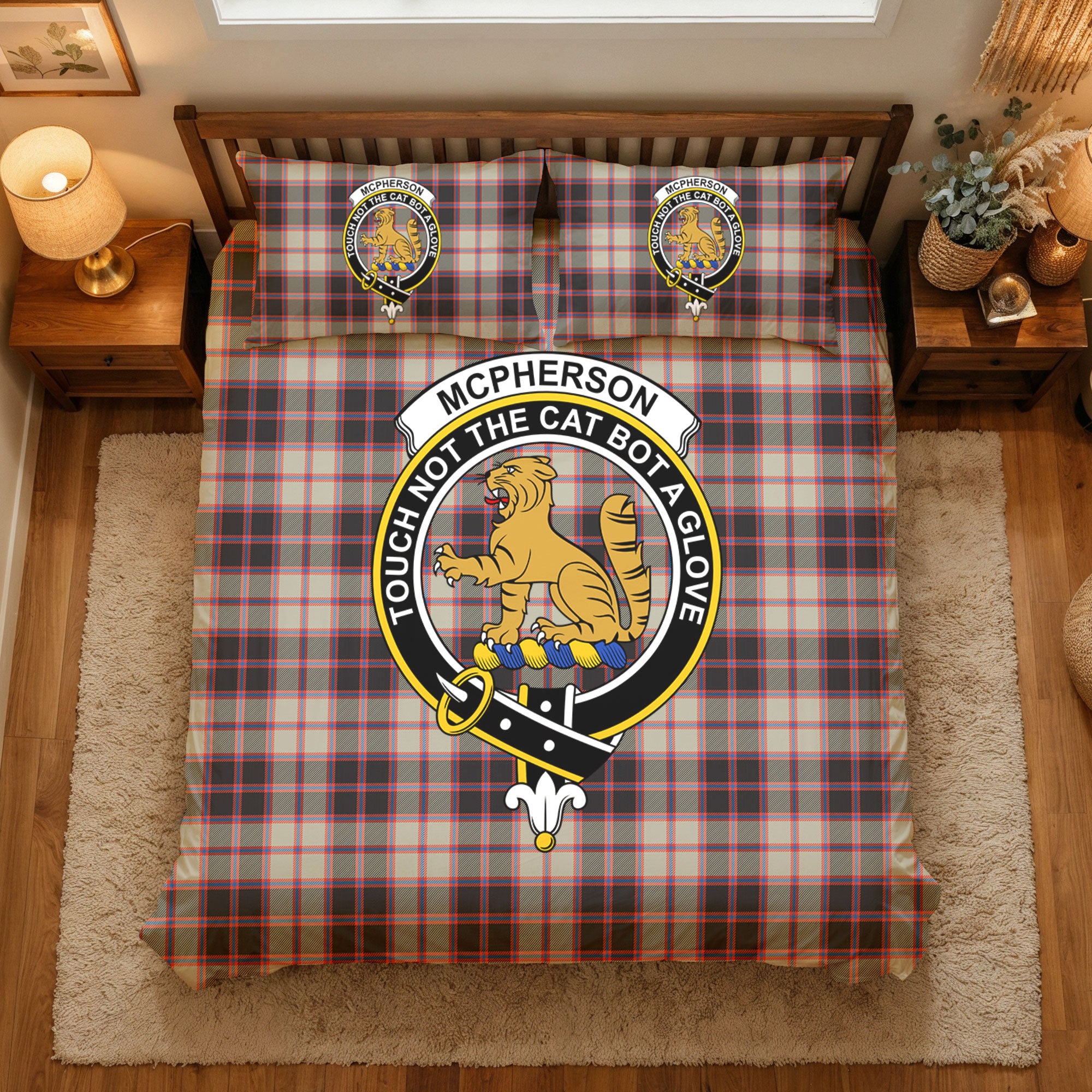 McPherson Hunting Ancient Tartan Crest Bedding Set