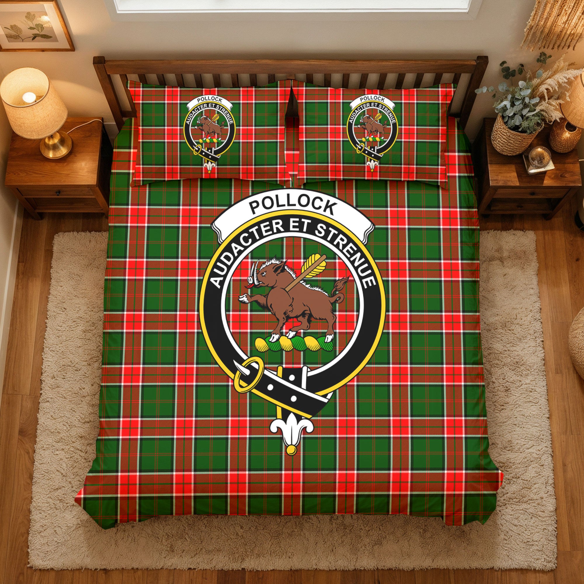 Pollock Tartan Crest Bedding Set
