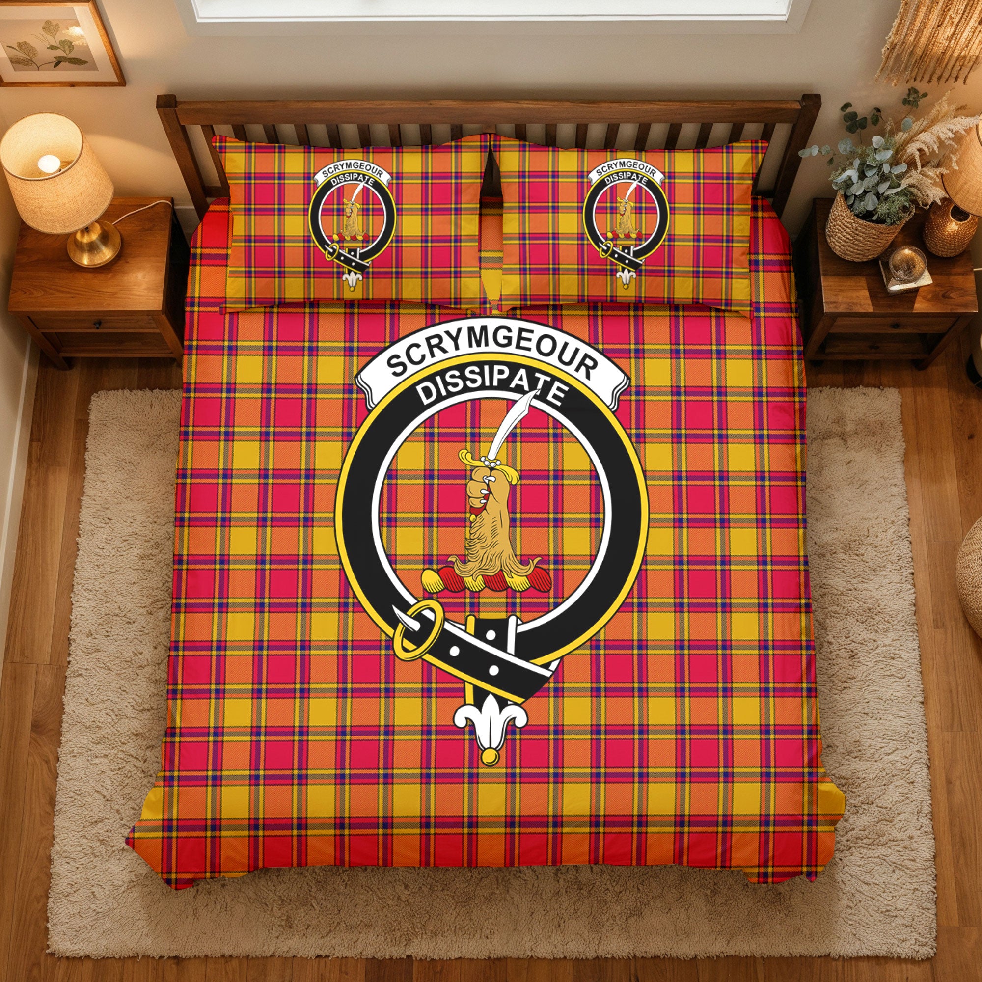 Scrymgeour Tartan Crest Bedding Set