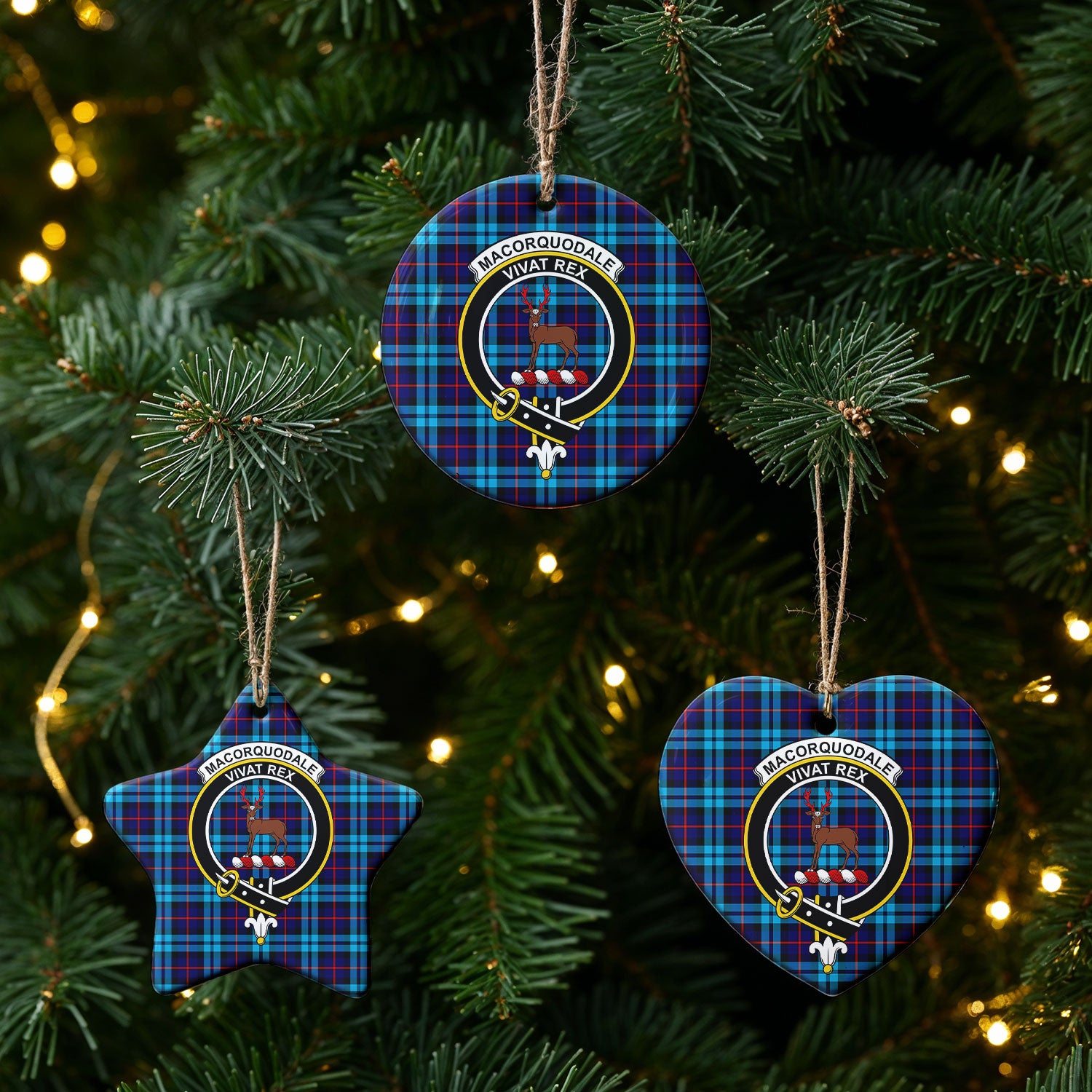 MacCorquodale Tartan Crest Christmas Ceramic Ornament