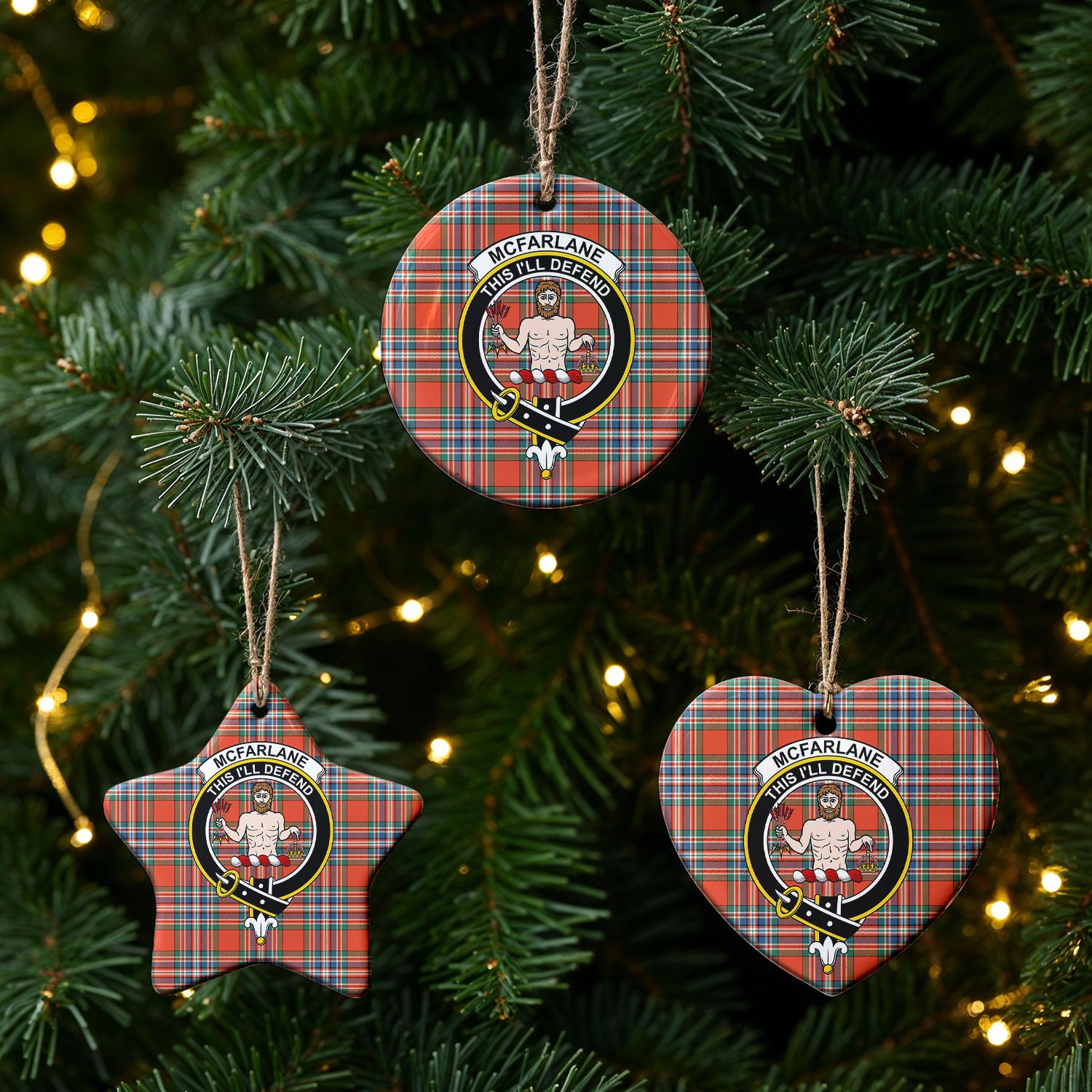 McFarlane Ancient Tartan Crest Christmas Ceramic Ornament