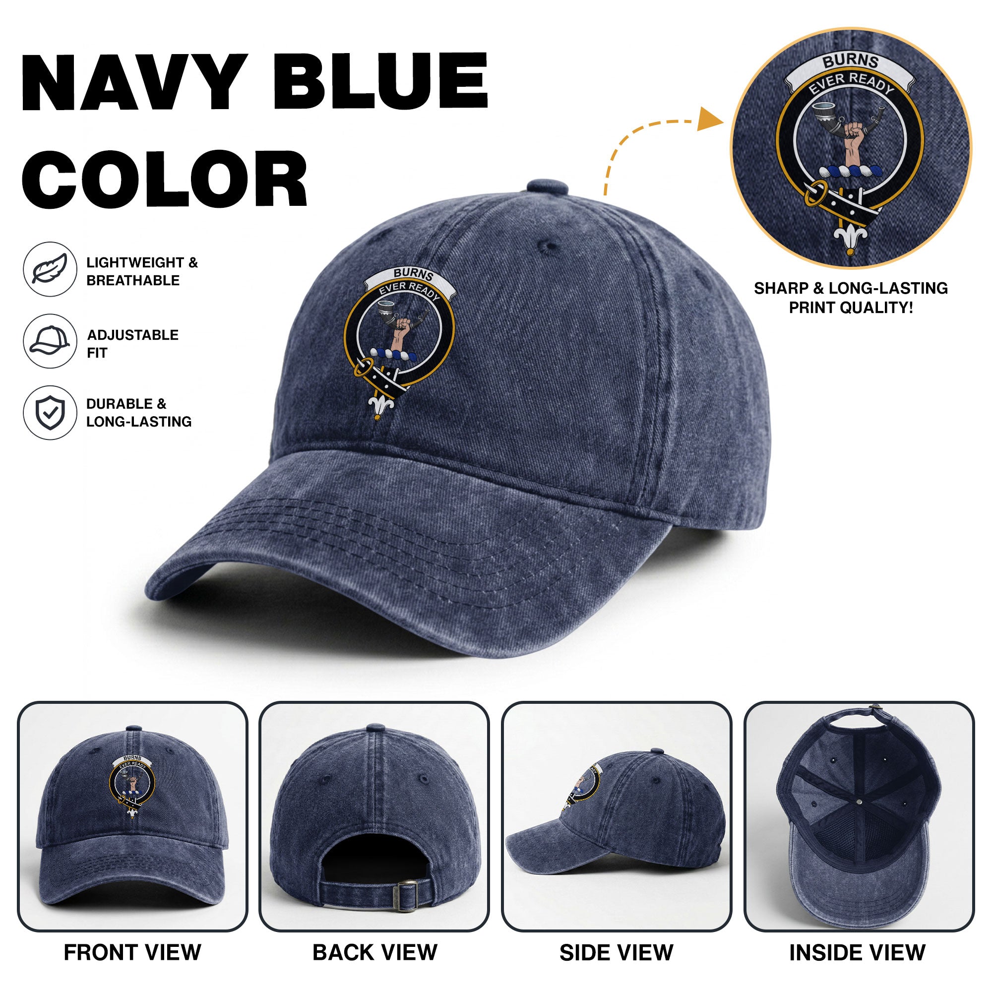 Burns Crest Washed Classic Cap