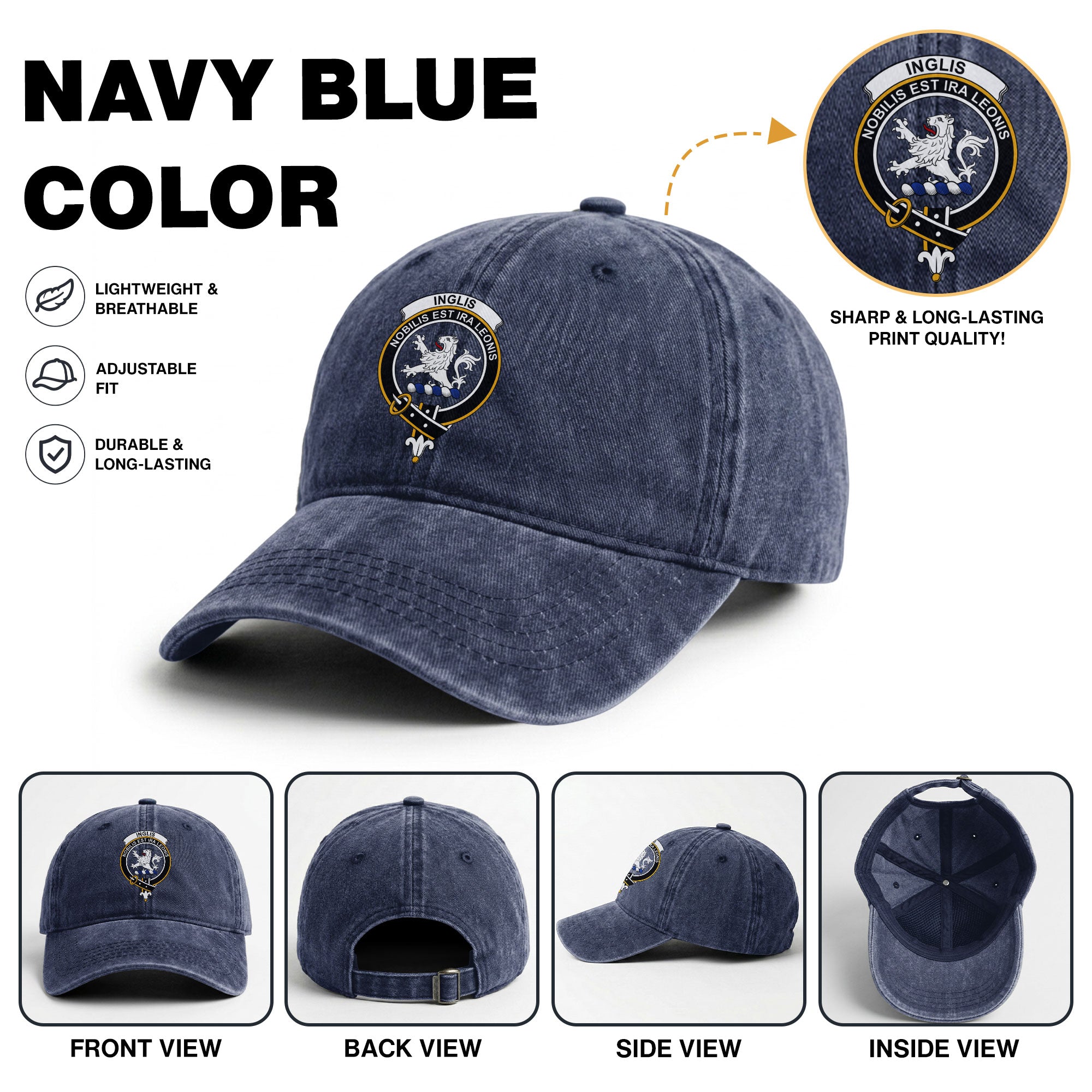 Inglis Crest Washed Classic Cap