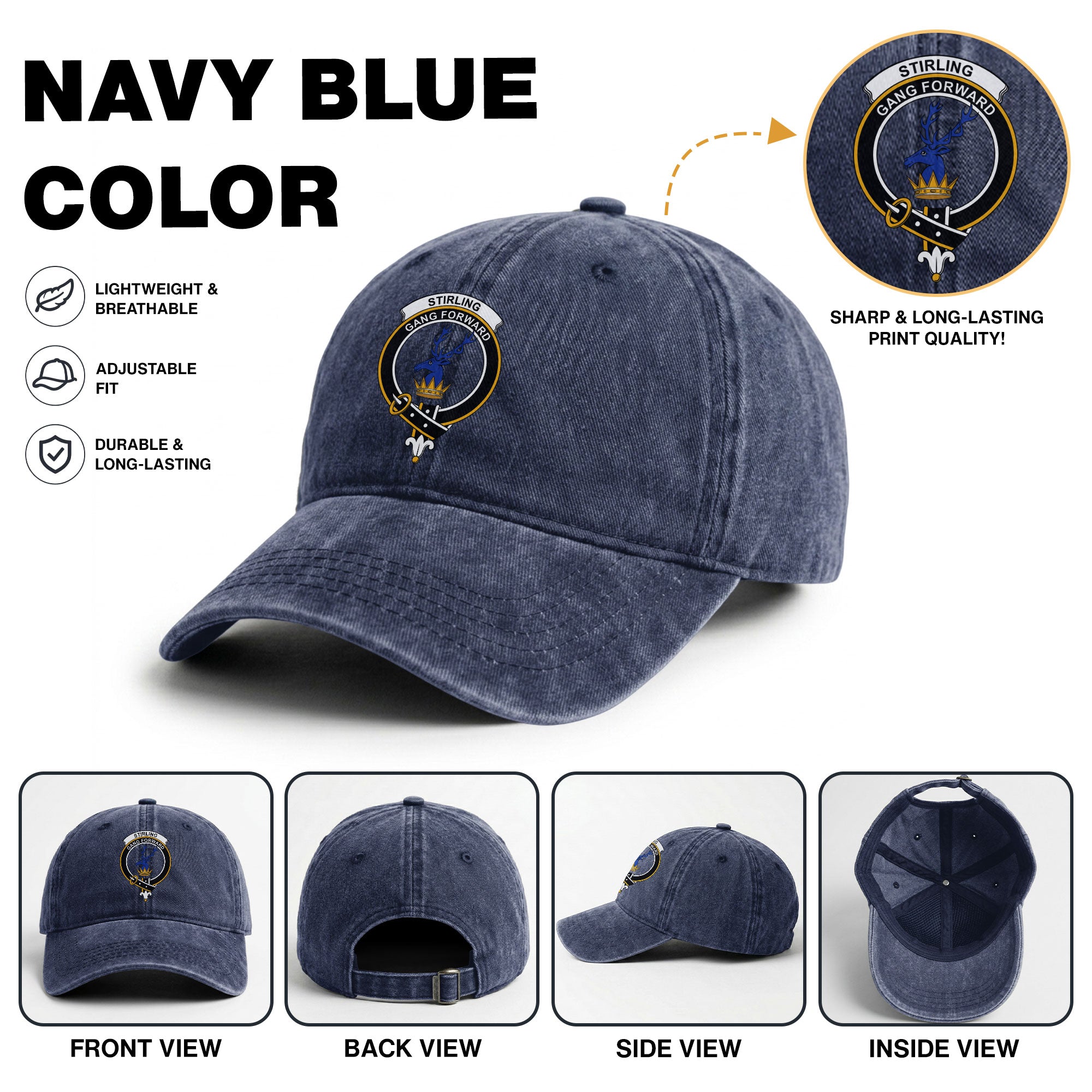 Stirling (of Cadder-Present Chief) Crest Washed Classic Cap