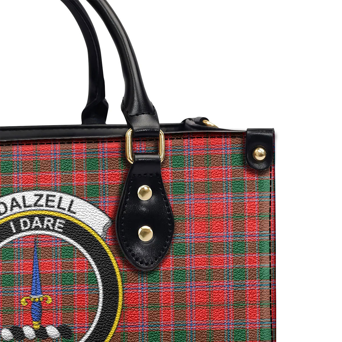 Dalziel Modern Tartan Crest Leather Handbag