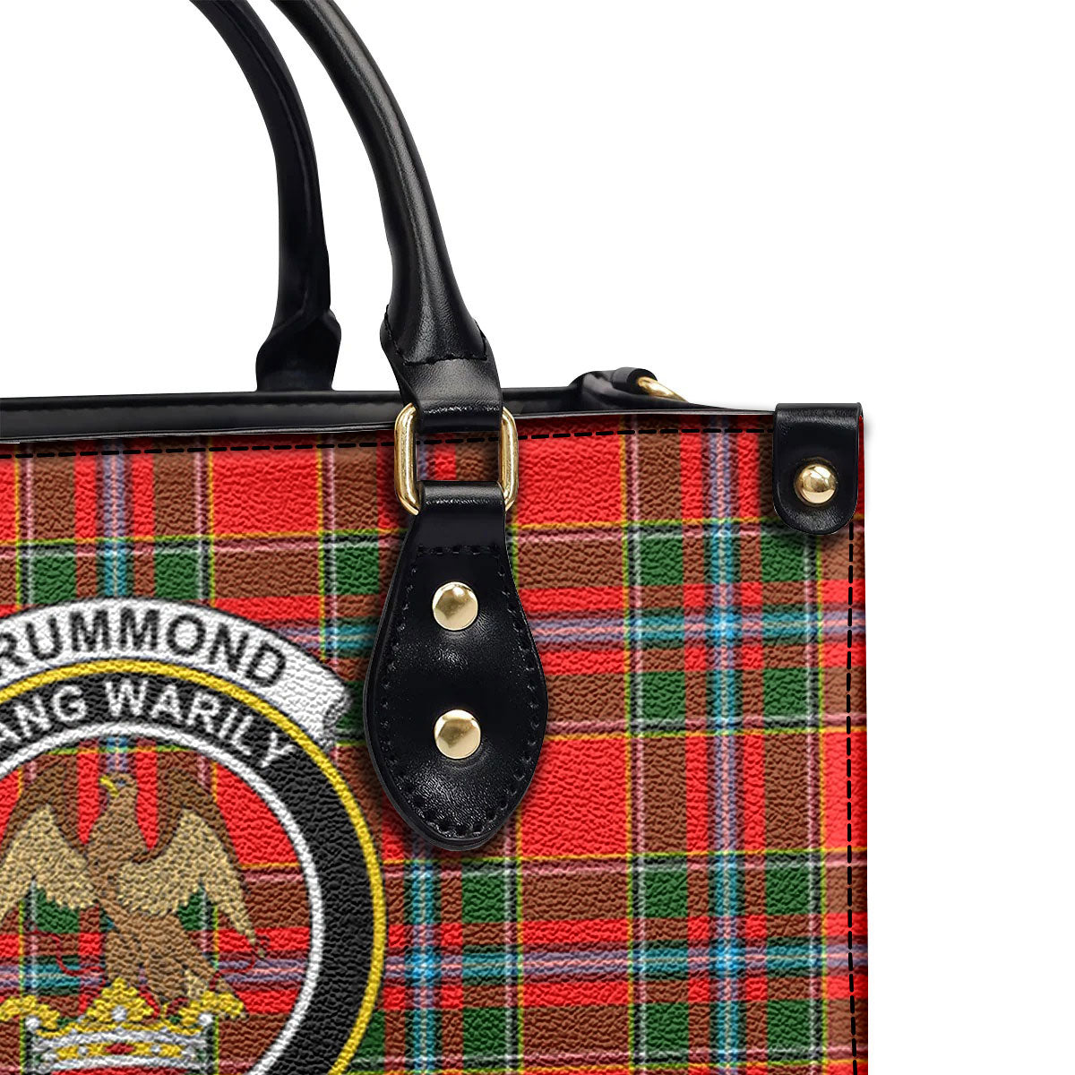 Drummond of Perth Tartan Crest Leather Handbag