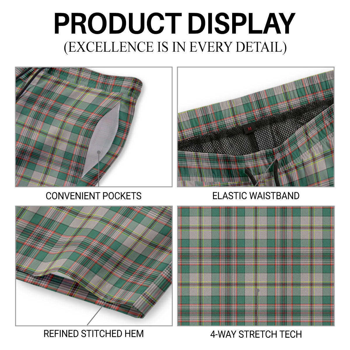 Craig Ancient Tartan Crest Men's Beach Shorts