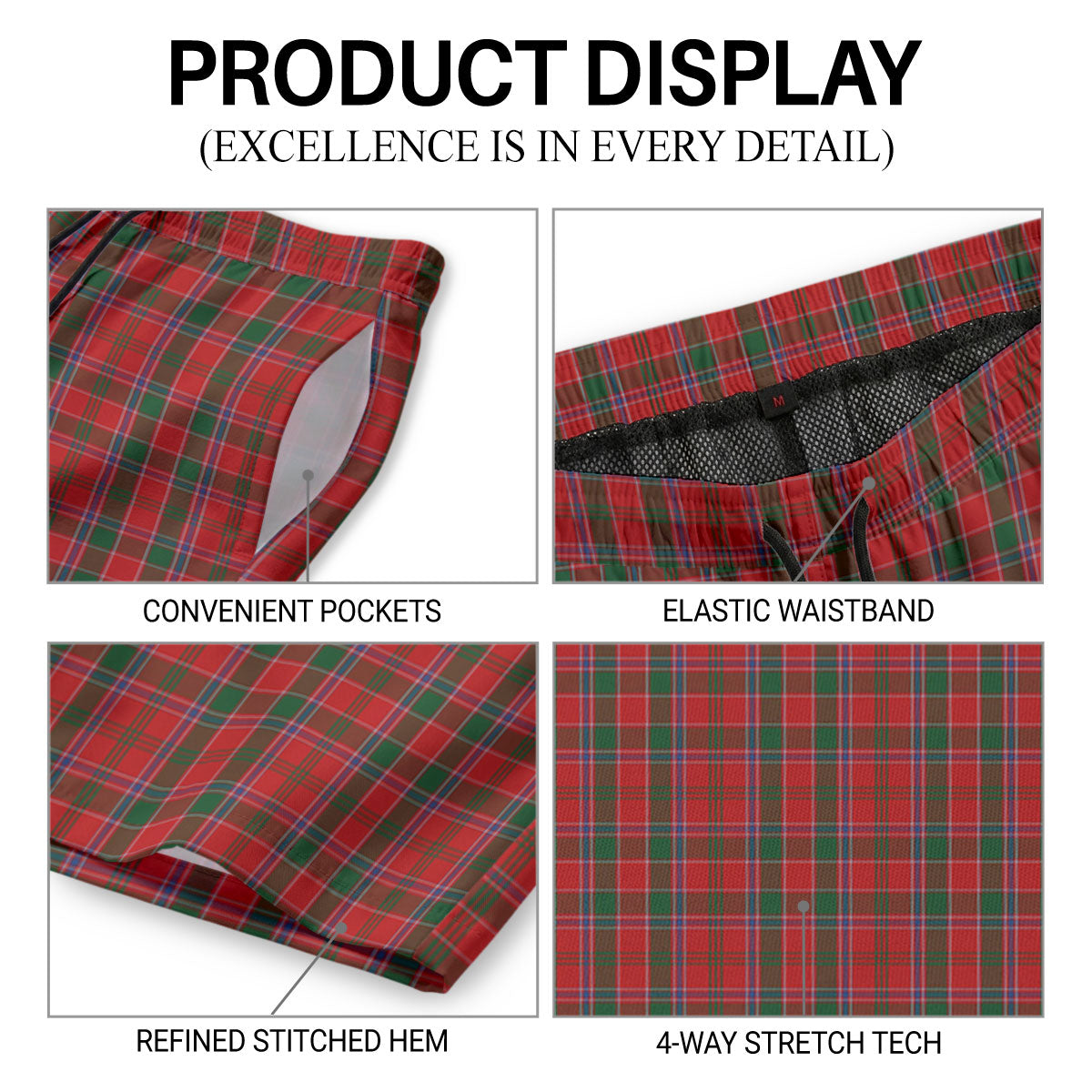 Dalzell Tartan Crest Men's Beach Shorts