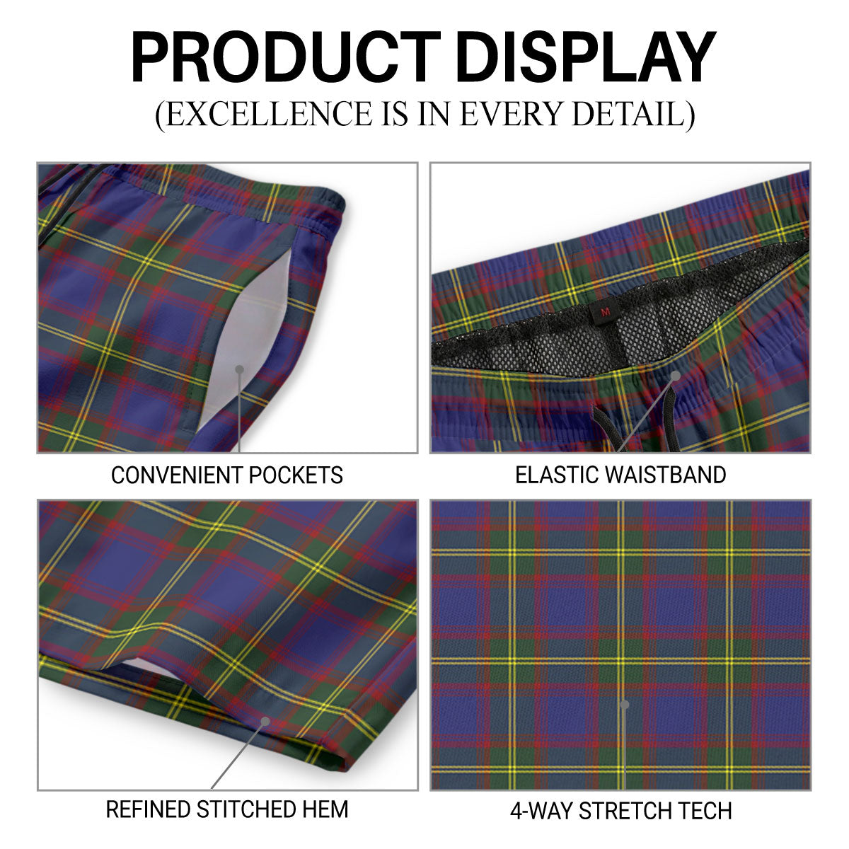 Durie Tartan Crest Men's Beach Shorts