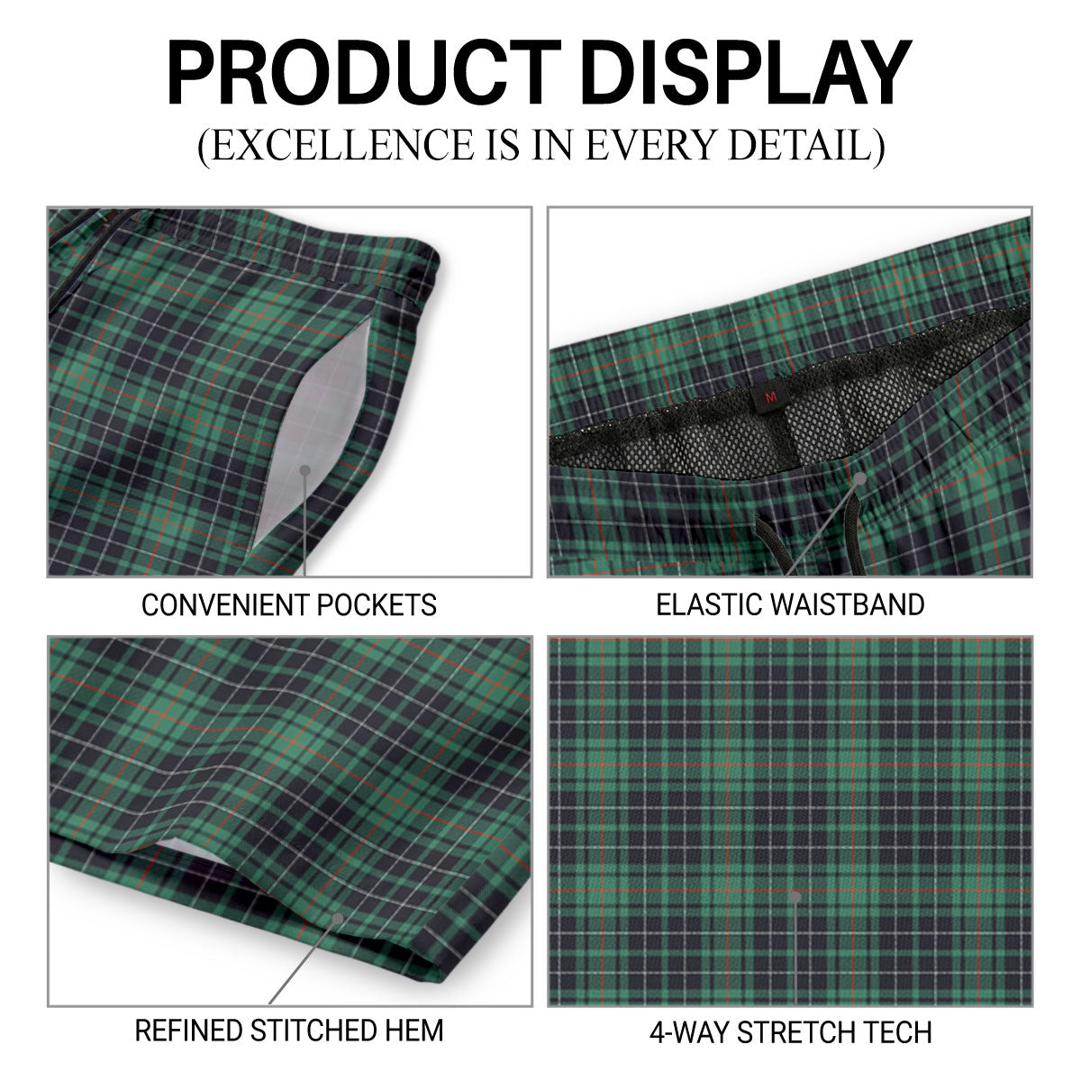 MacAuley Hunting Ancient Tartan Crest Men's Beach Shorts