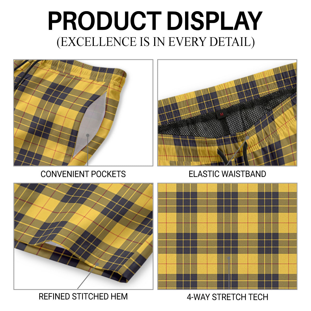 MacLeod of Lewis Ancient Tartan Crest Men's Beach Shorts