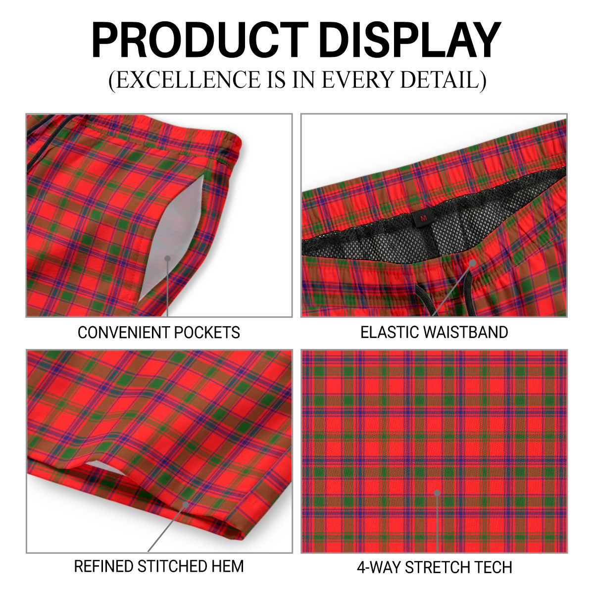 McColl Tartan Crest Men's Beach Shorts