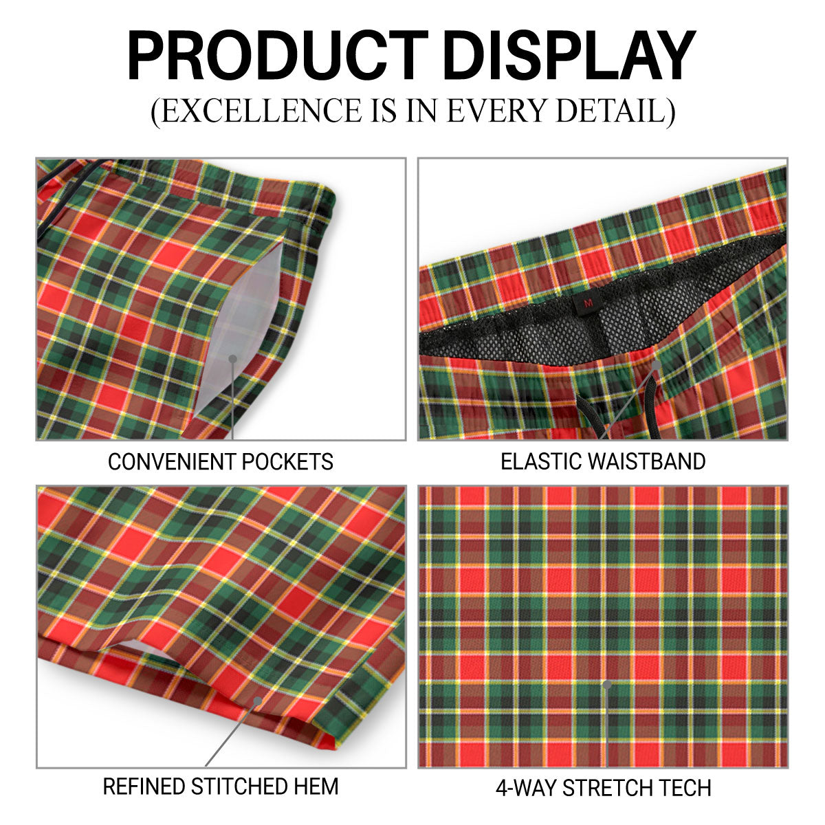 McLachlan Hunting Modern Tartan Crest Men's Beach Shorts