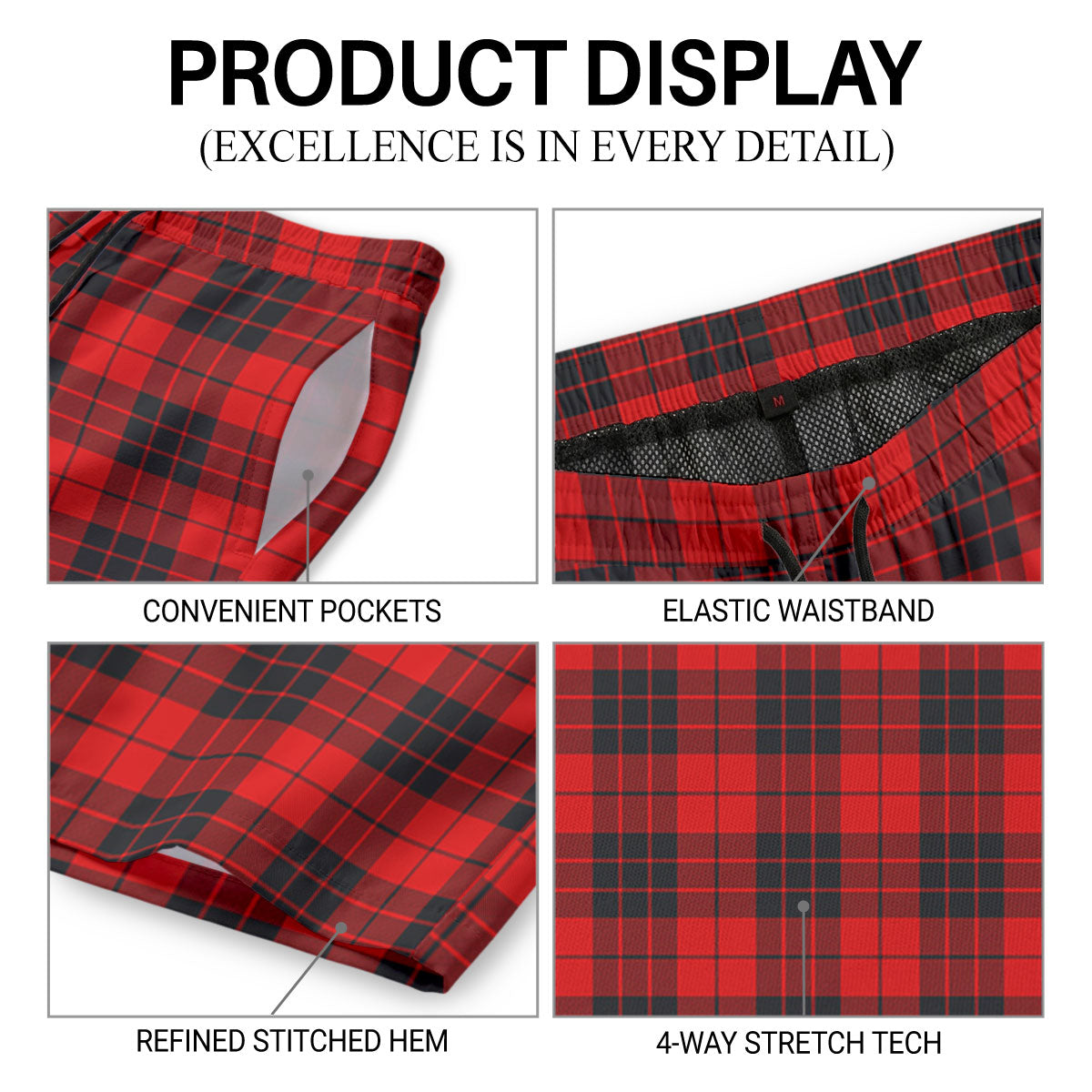 McLeod of Raasay Tartan Crest Men's Beach Shorts