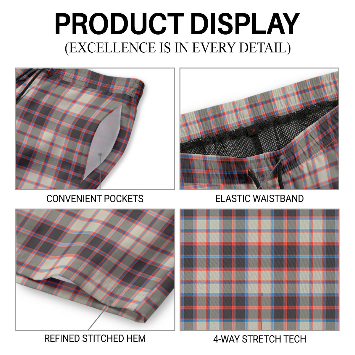 McPherson Hunting Ancient Tartan Crest Men's Beach Shorts