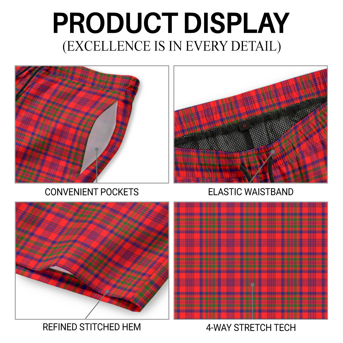 Murray (of Dysart) Tartan Crest Men's Beach Shorts
