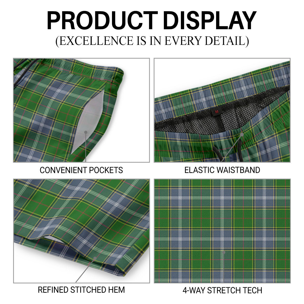 Pringle Tartan Crest Men's Beach Shorts