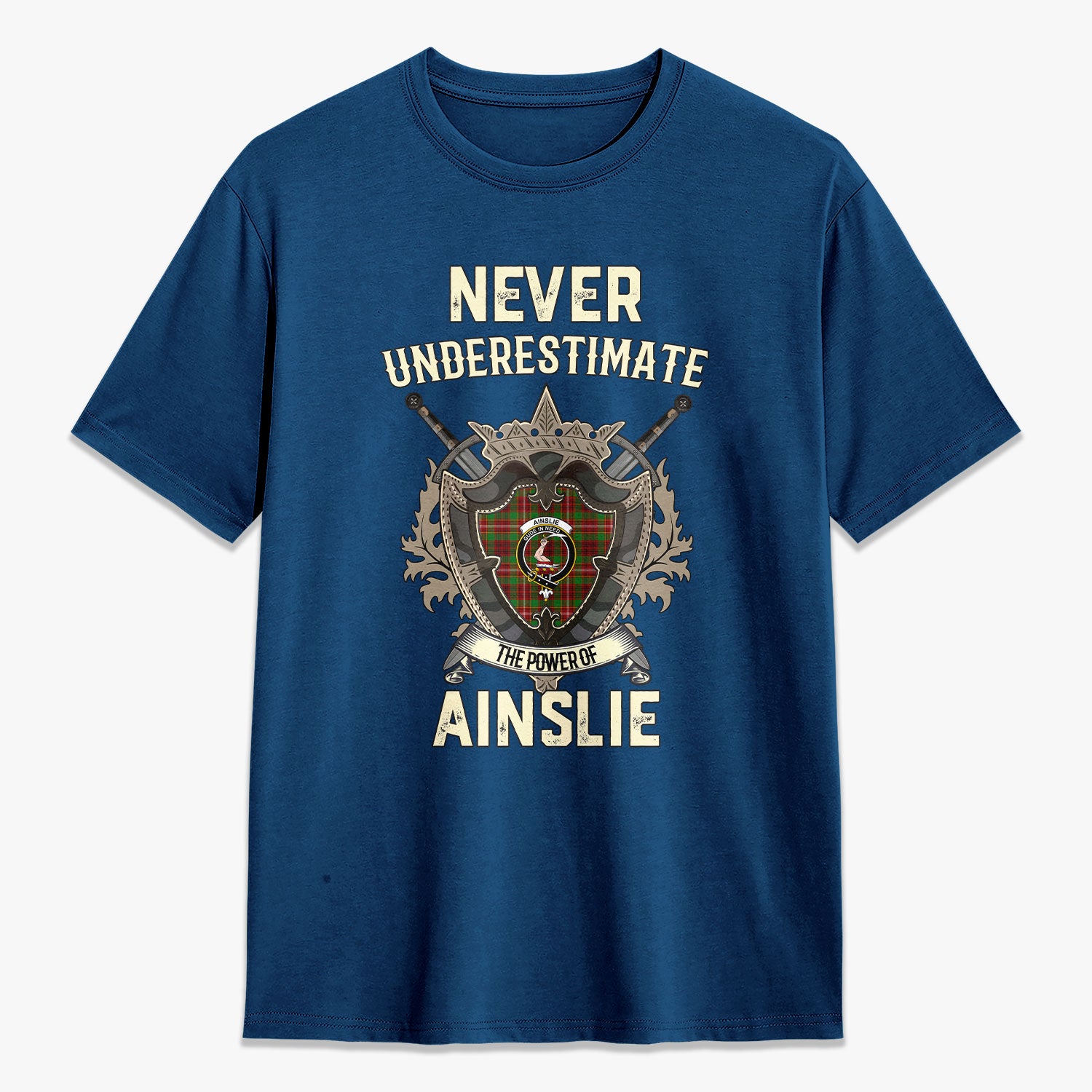 Ainslie Tartan Crest 2D T-shirt - Never Underestimate Style