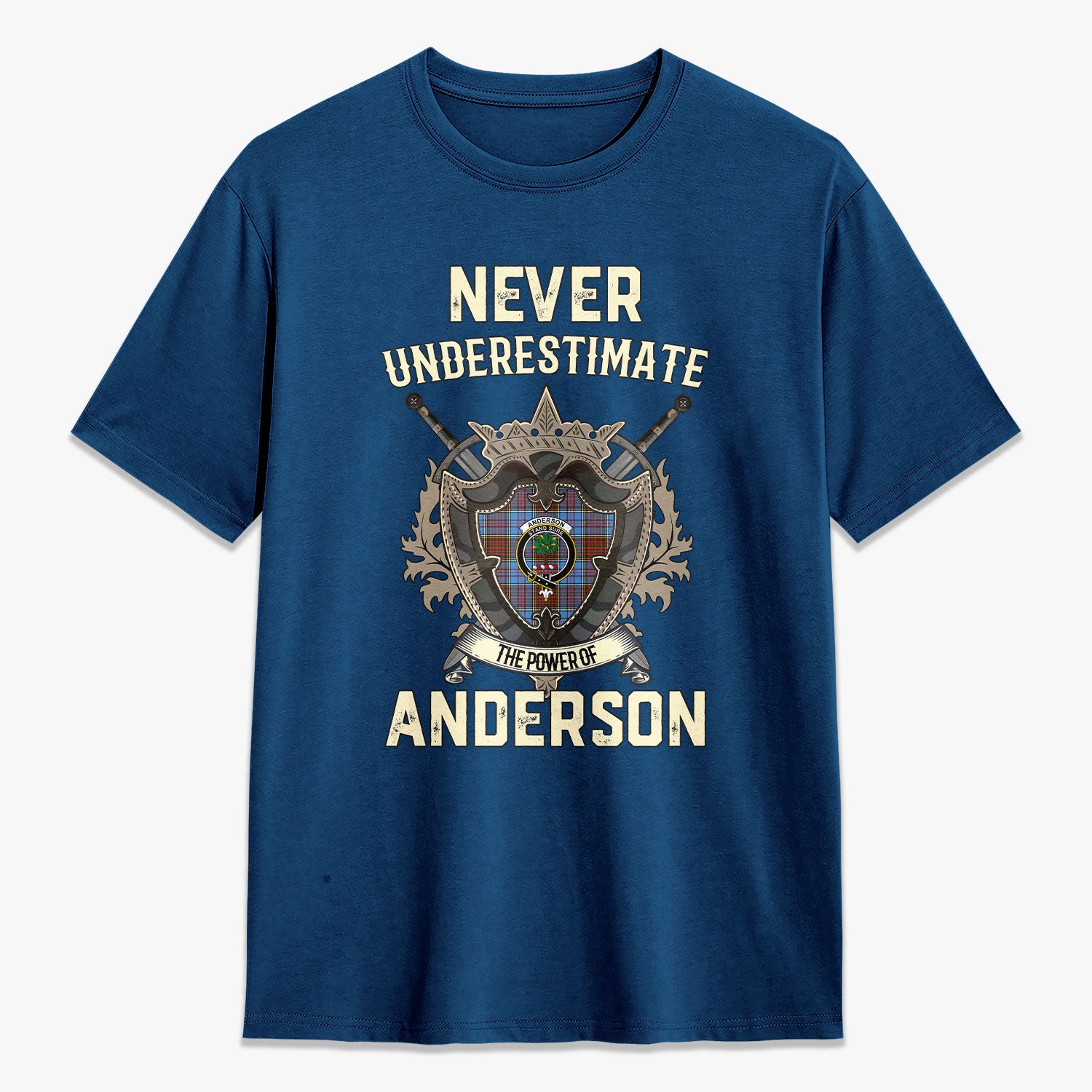 Anderson Modern Tartan Crest 2D T-shirt - Never Underestimate Style