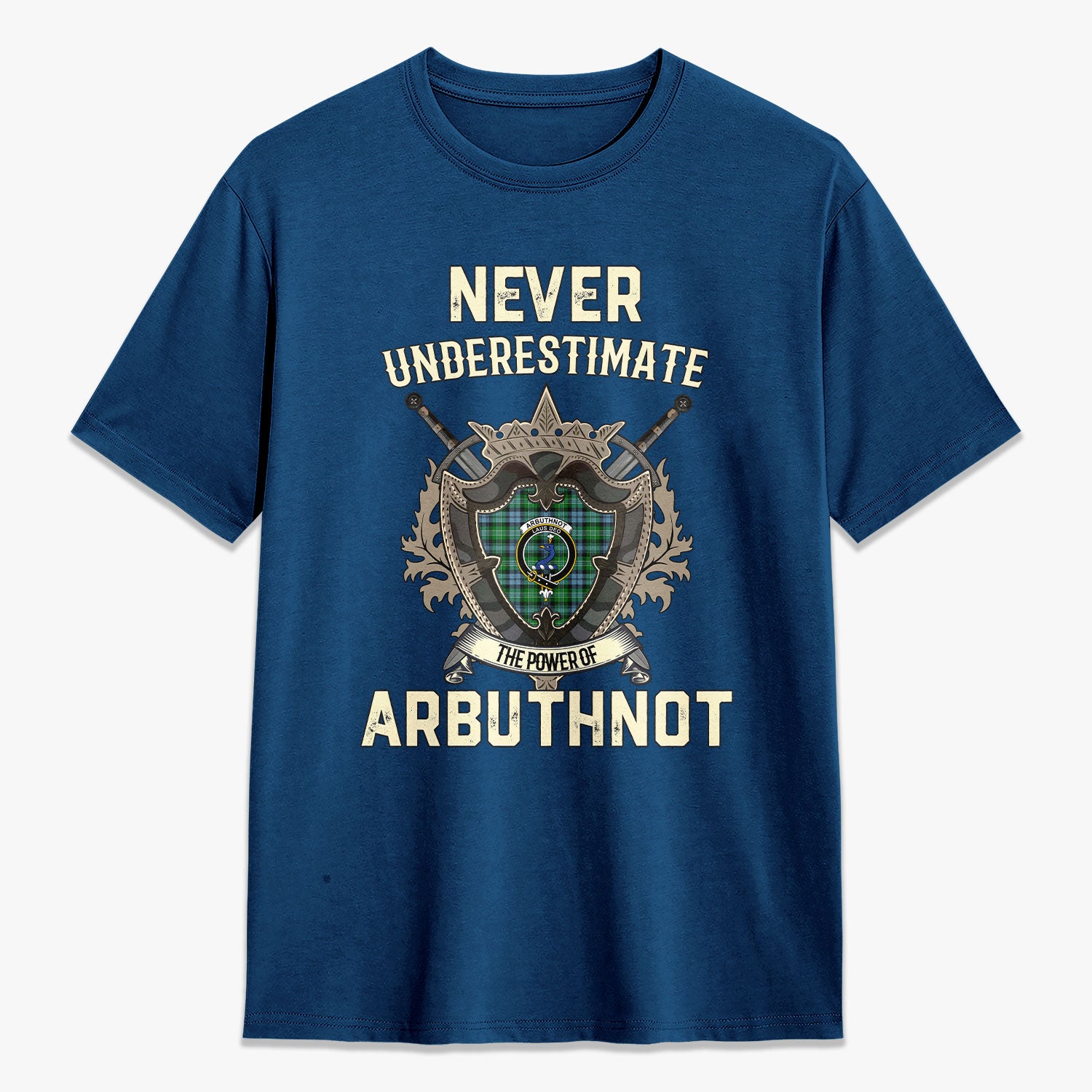 Arbuthnot Ancient Tartan Crest 2D T-shirt - Never Underestimate Style
