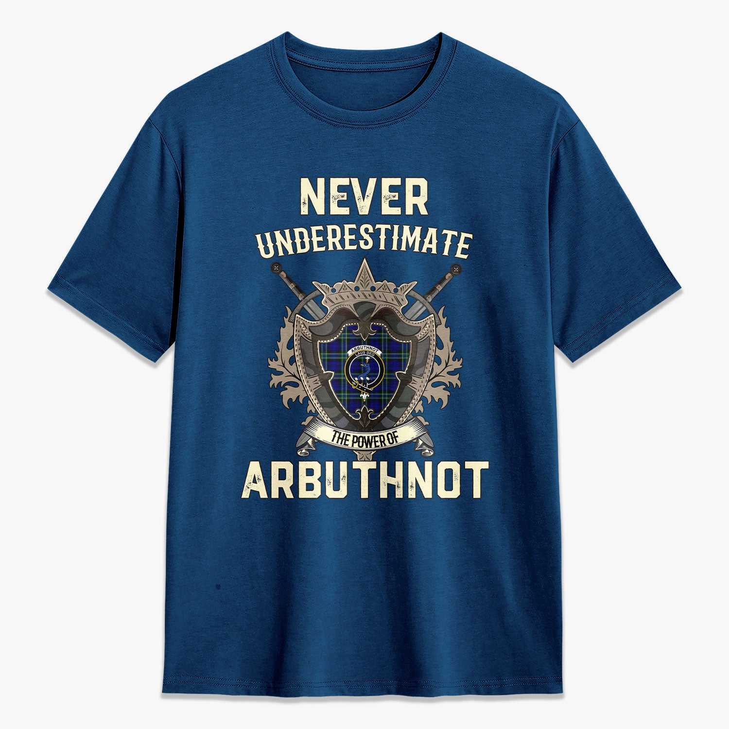 Arbuthnot Modern Tartan Crest 2D T-shirt - Never Underestimate Style