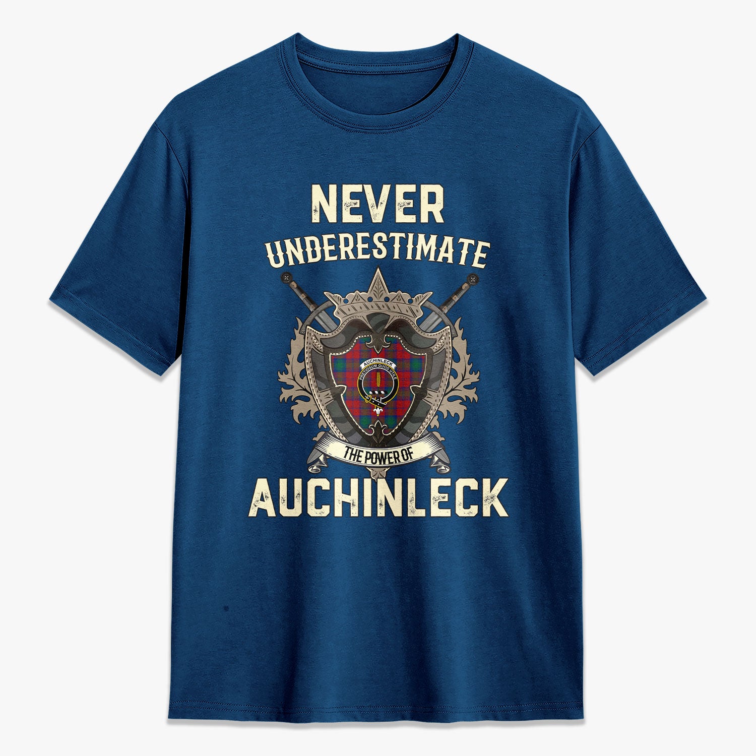 Auchinleck Tartan Crest 2D T-shirt - Never Underestimate Style