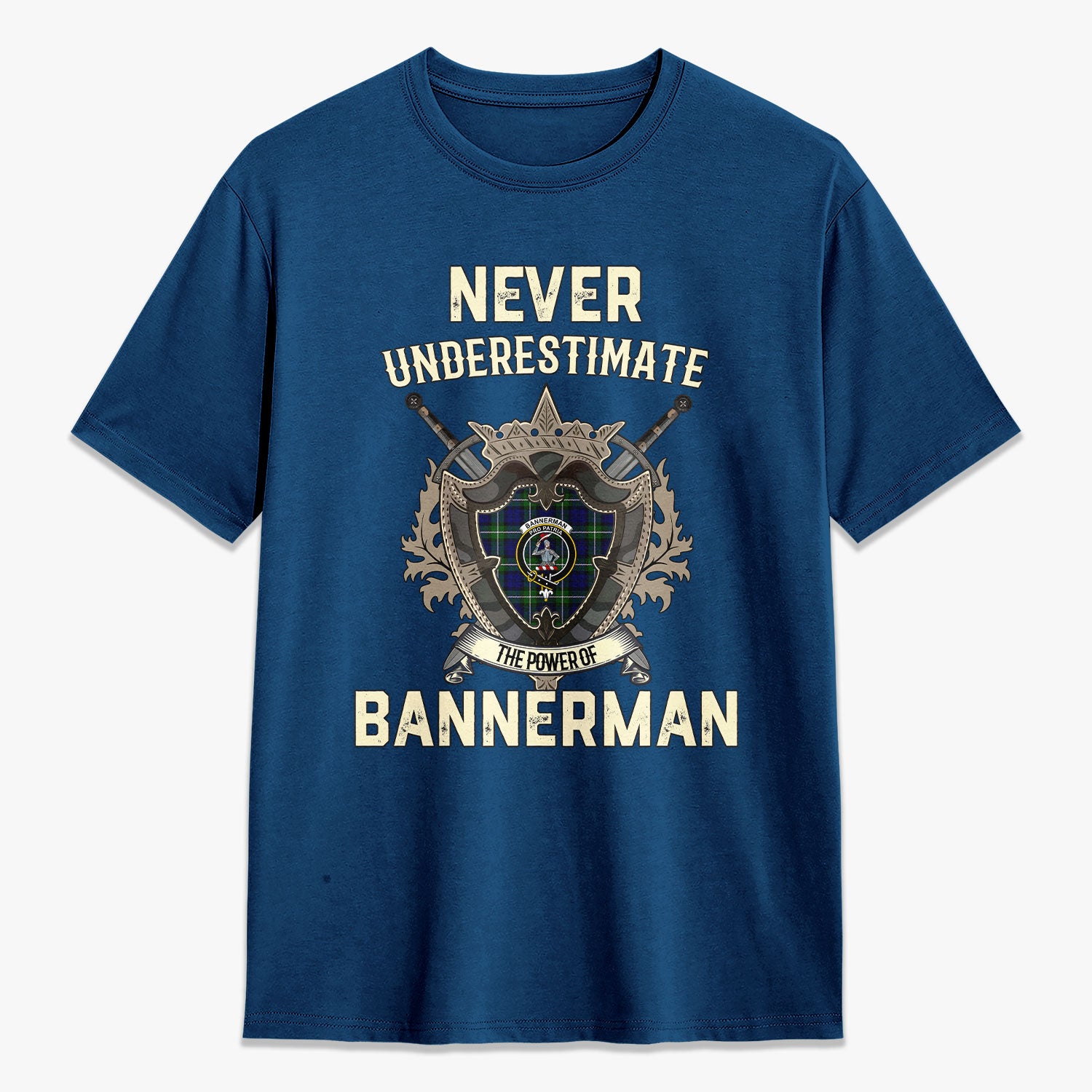 Bannerman Tartan Crest 2D T-shirt - Never Underestimate Style
