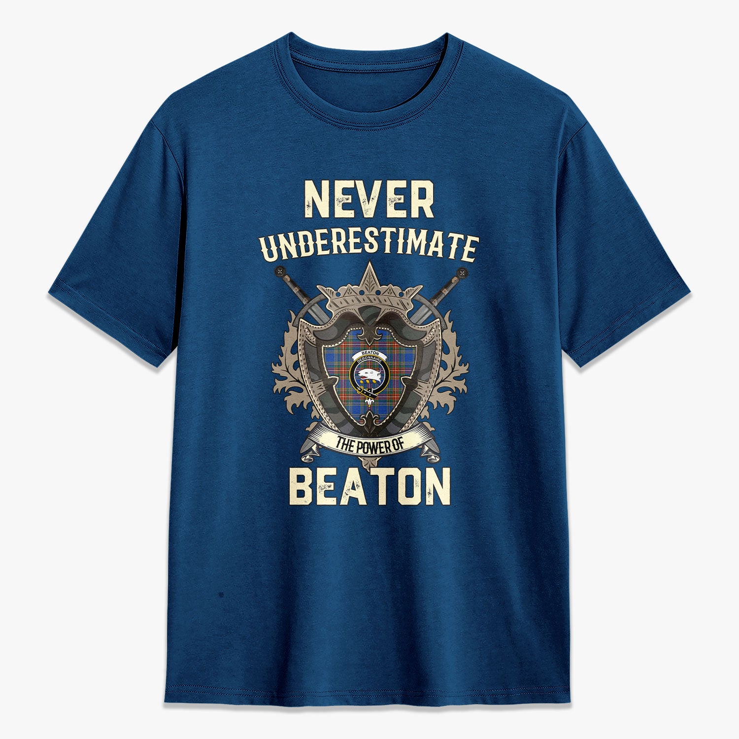 Beaton Ancient Tartan Crest 2D T-shirt - Never Underestimate Style