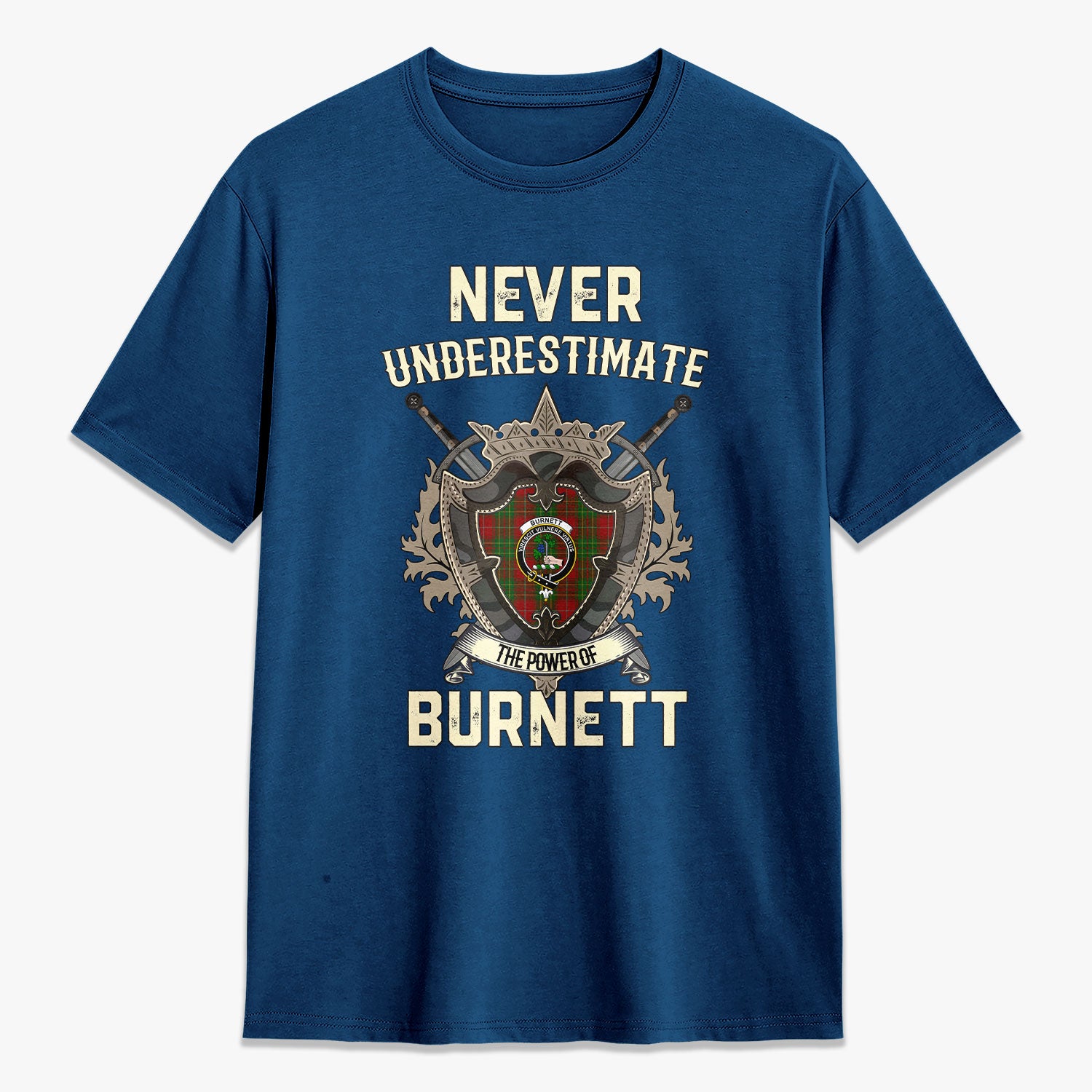 Burnett Tartan Crest 2D T-shirt - Never Underestimate Style