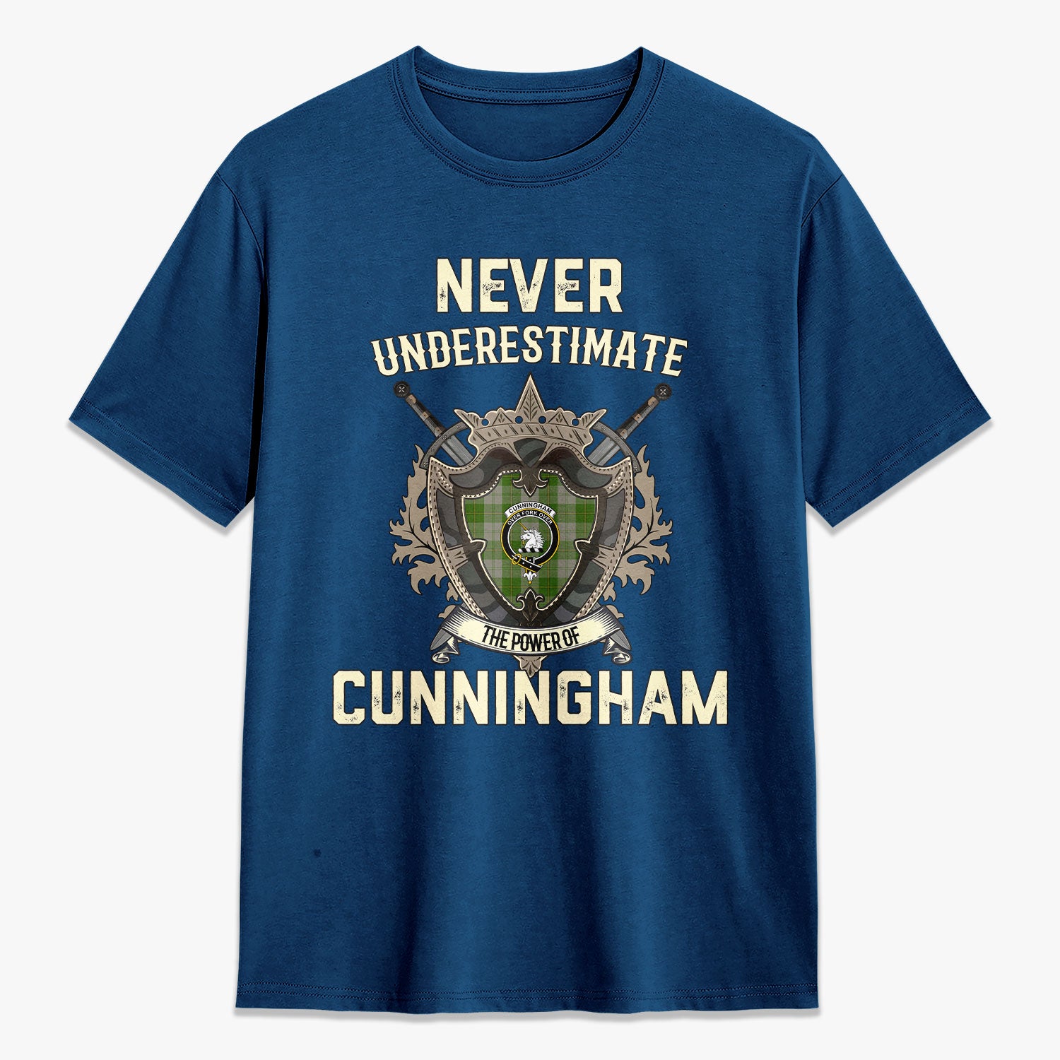 Cunningham Dress Green Dancers Tartan Crest 2D T-shirt - Never Underestimate Style