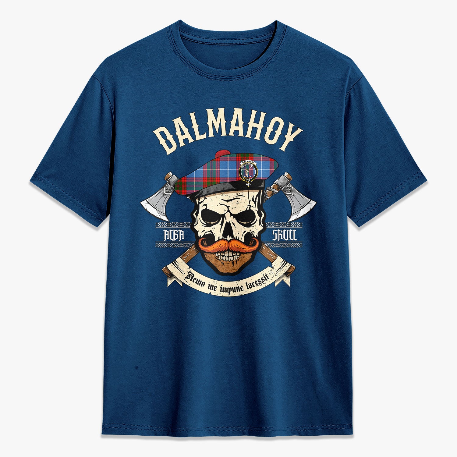 Dalmahoy Tartan Crest 2D T-shirt - Alba Skull Style